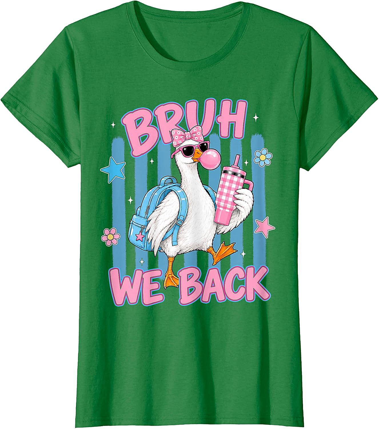 Bruh We Back Funny Goose Back to School T-Shirt