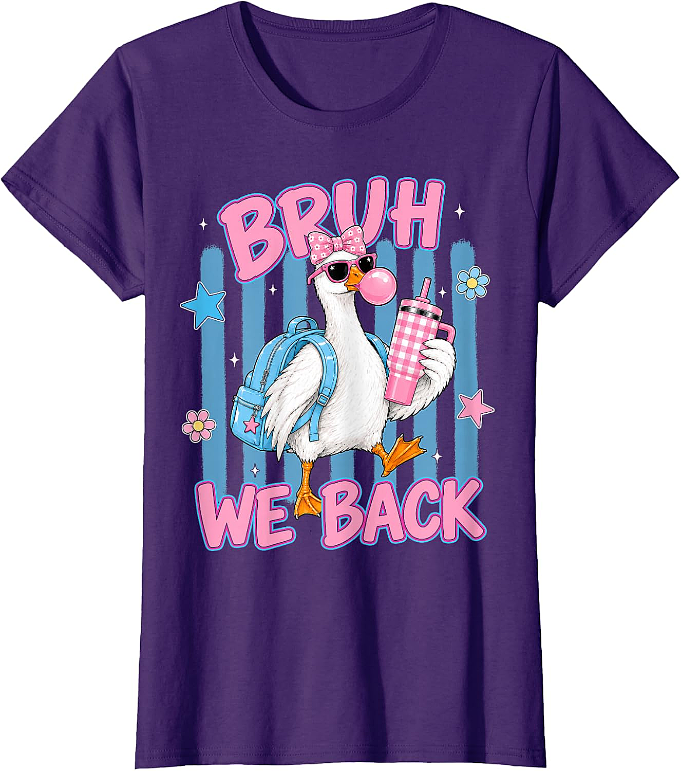 Bruh We Back Funny Goose Back to School T-Shirt