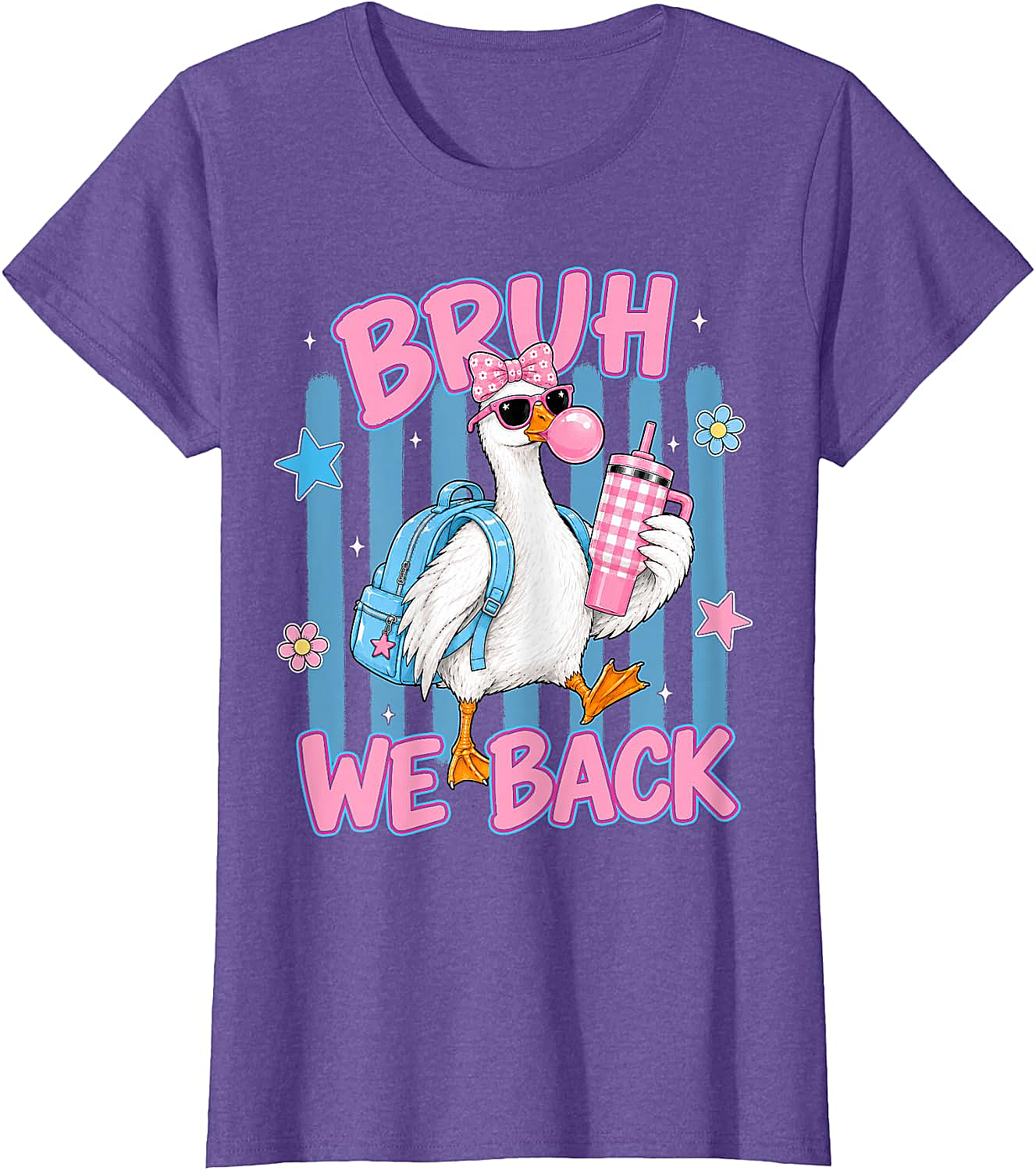 Bruh We Back Funny Goose Back to School T-Shirt