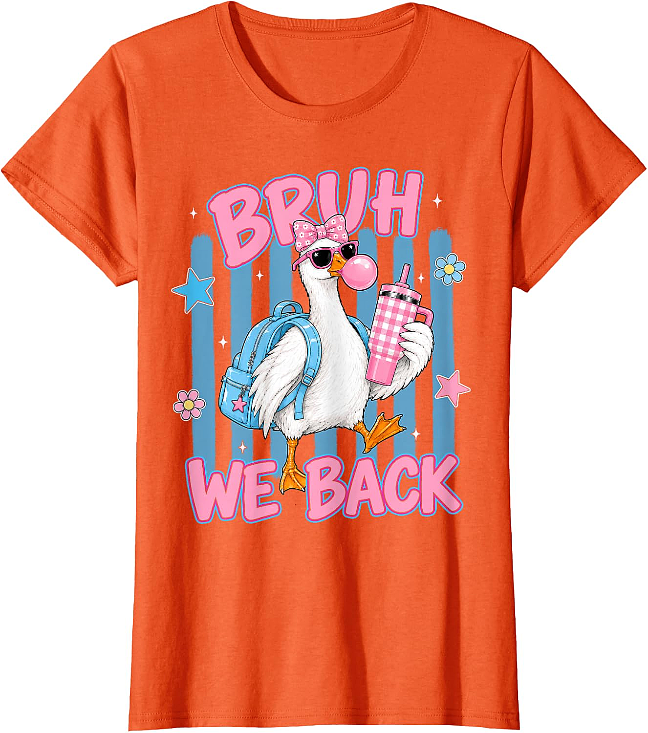 Bruh We Back Funny Goose Back to School T-Shirt