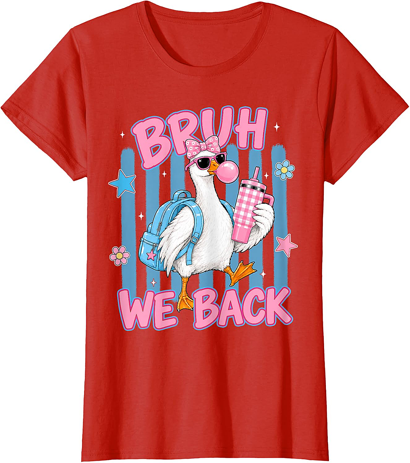 Bruh We Back Funny Goose Back to School T-Shirt