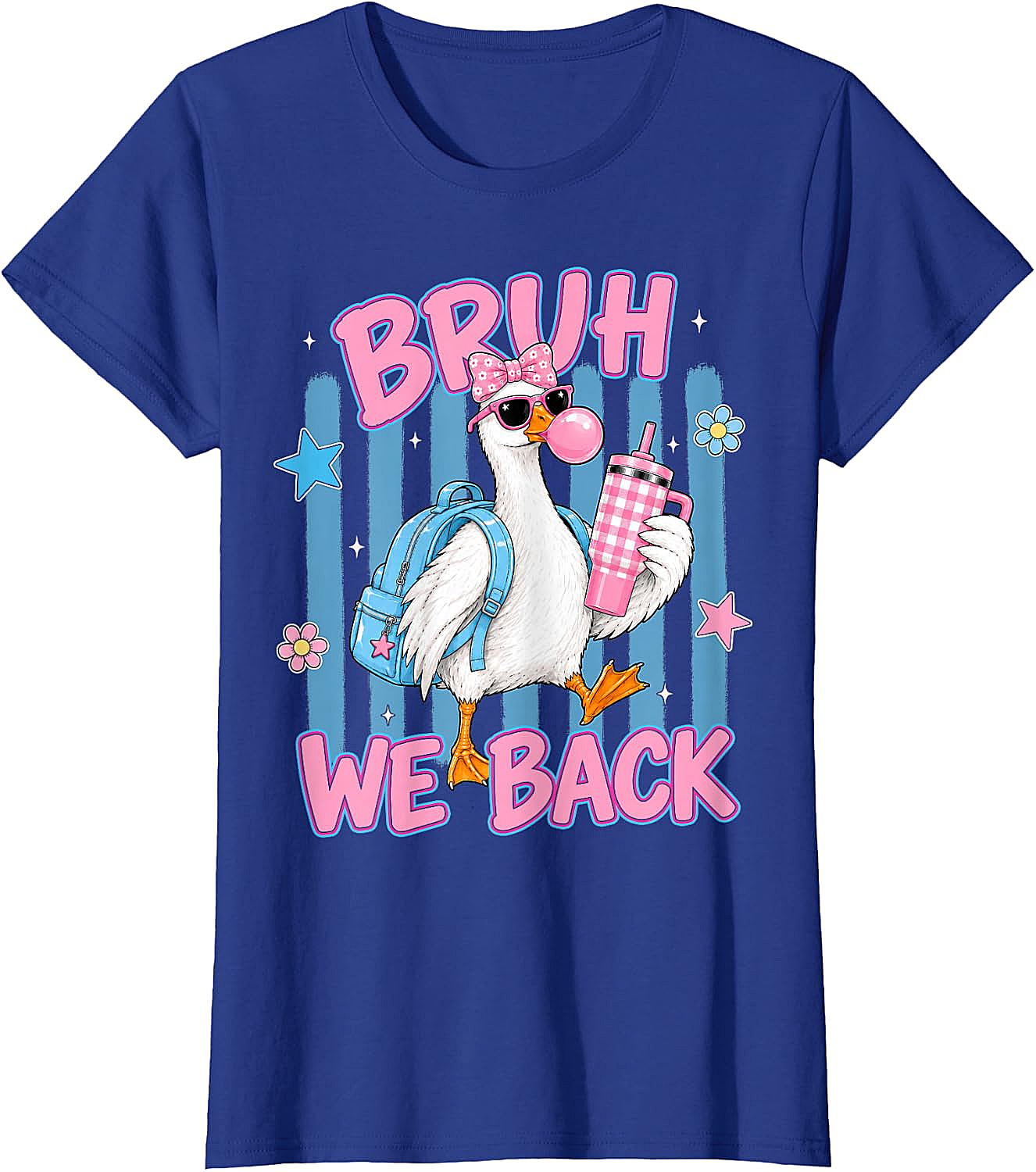 Bruh We Back Funny Goose Back to School T-Shirt