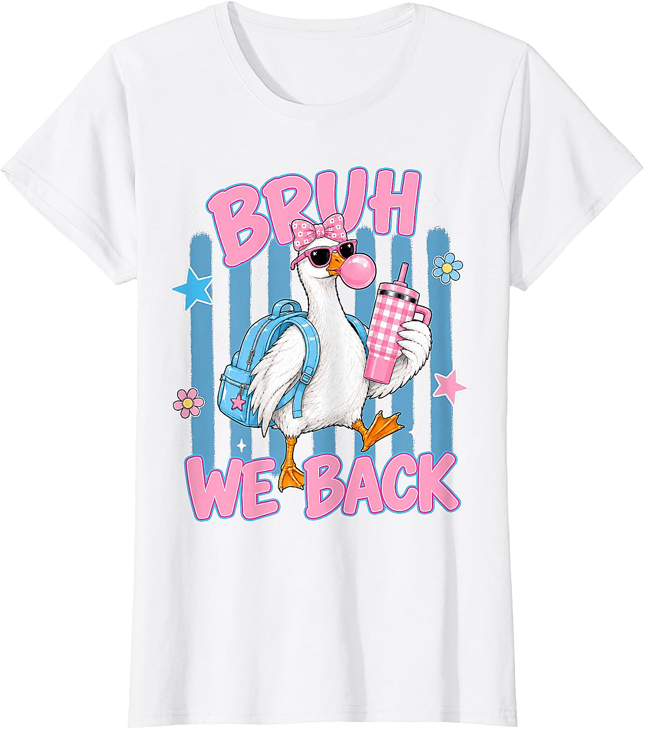 Bruh We Back Funny Goose Back to School T-Shirt