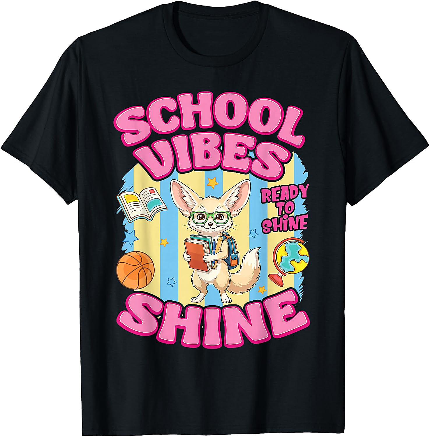 Fennec Fox Back to School Vibes T-Shirt | Cute Student Tee