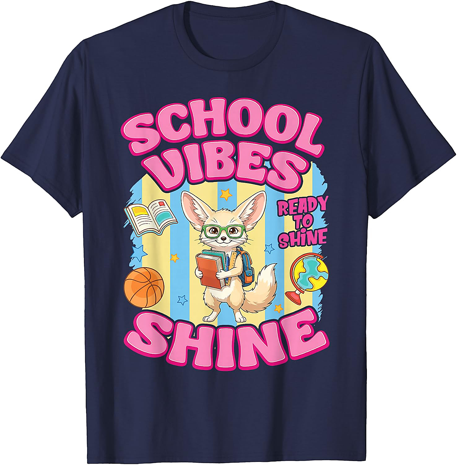 Fennec Fox Back to School Vibes T-Shirt | Cute Student Tee