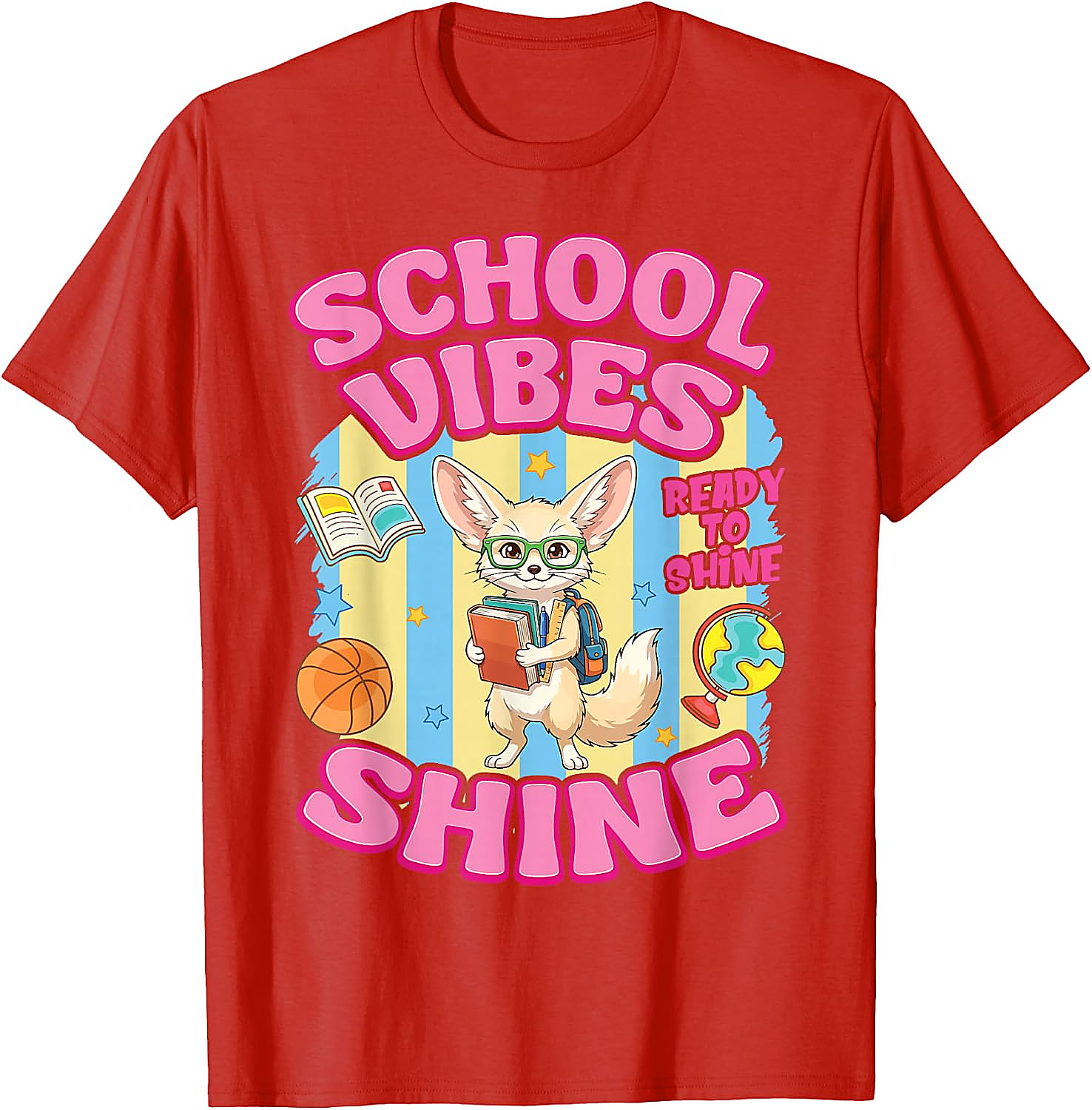 Fennec Fox Back to School Vibes T-Shirt | Cute Student Tee