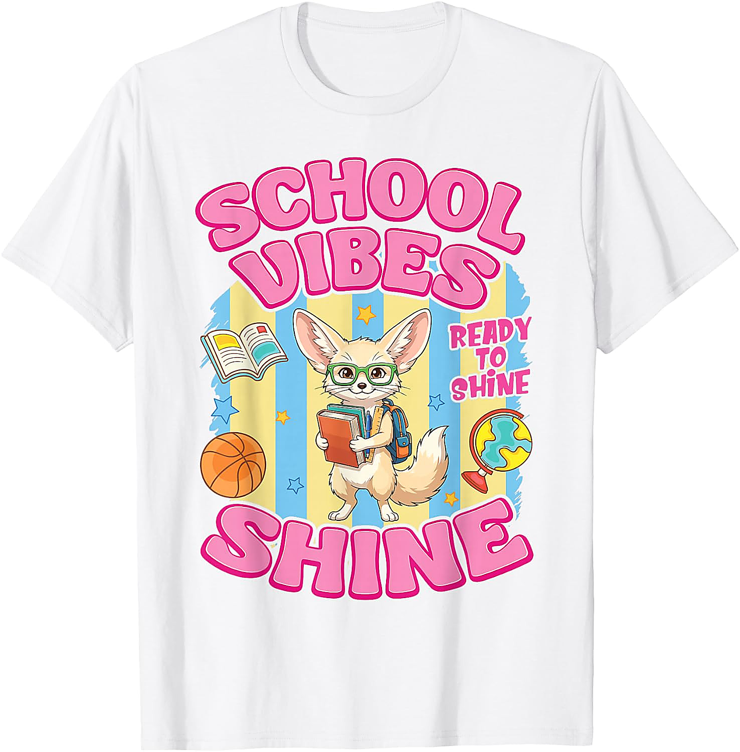 Fennec Fox Back to School Vibes T-Shirt | Cute Student Tee