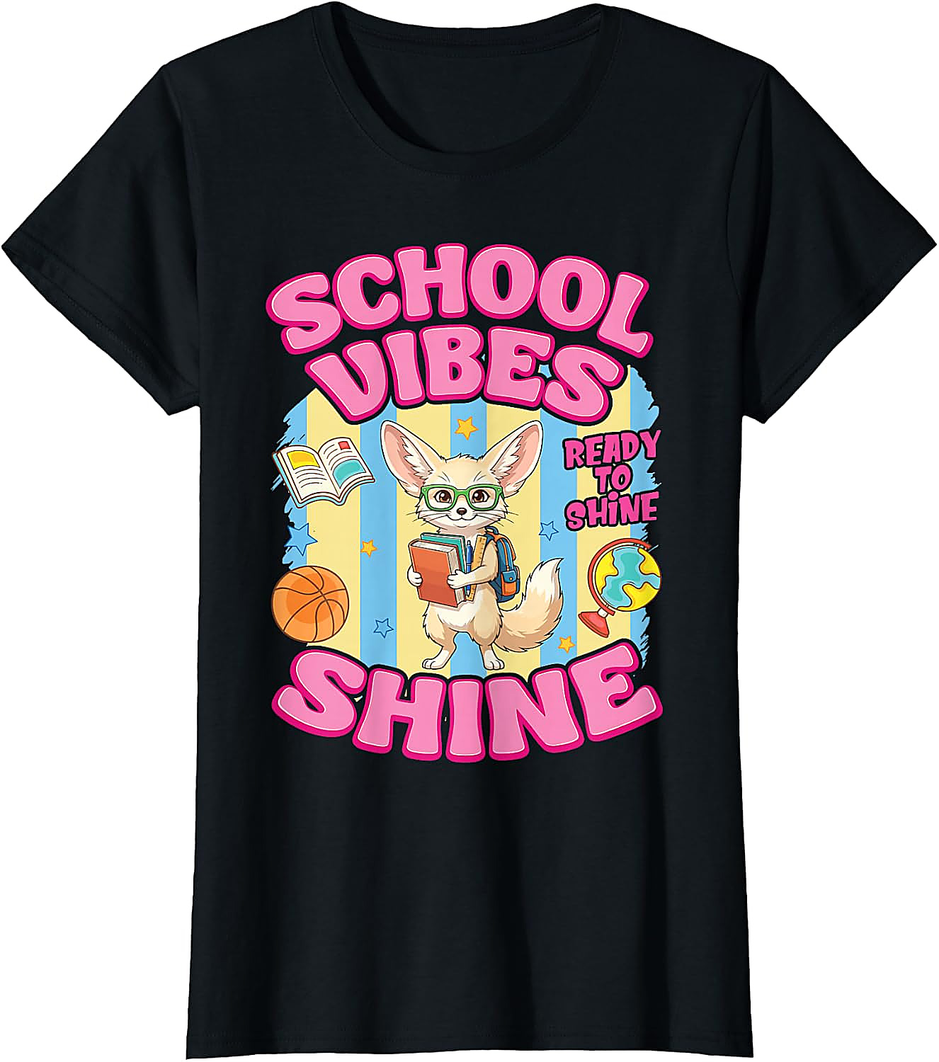 Fennec Fox Back to School Vibes T-Shirt | Cute Student Tee