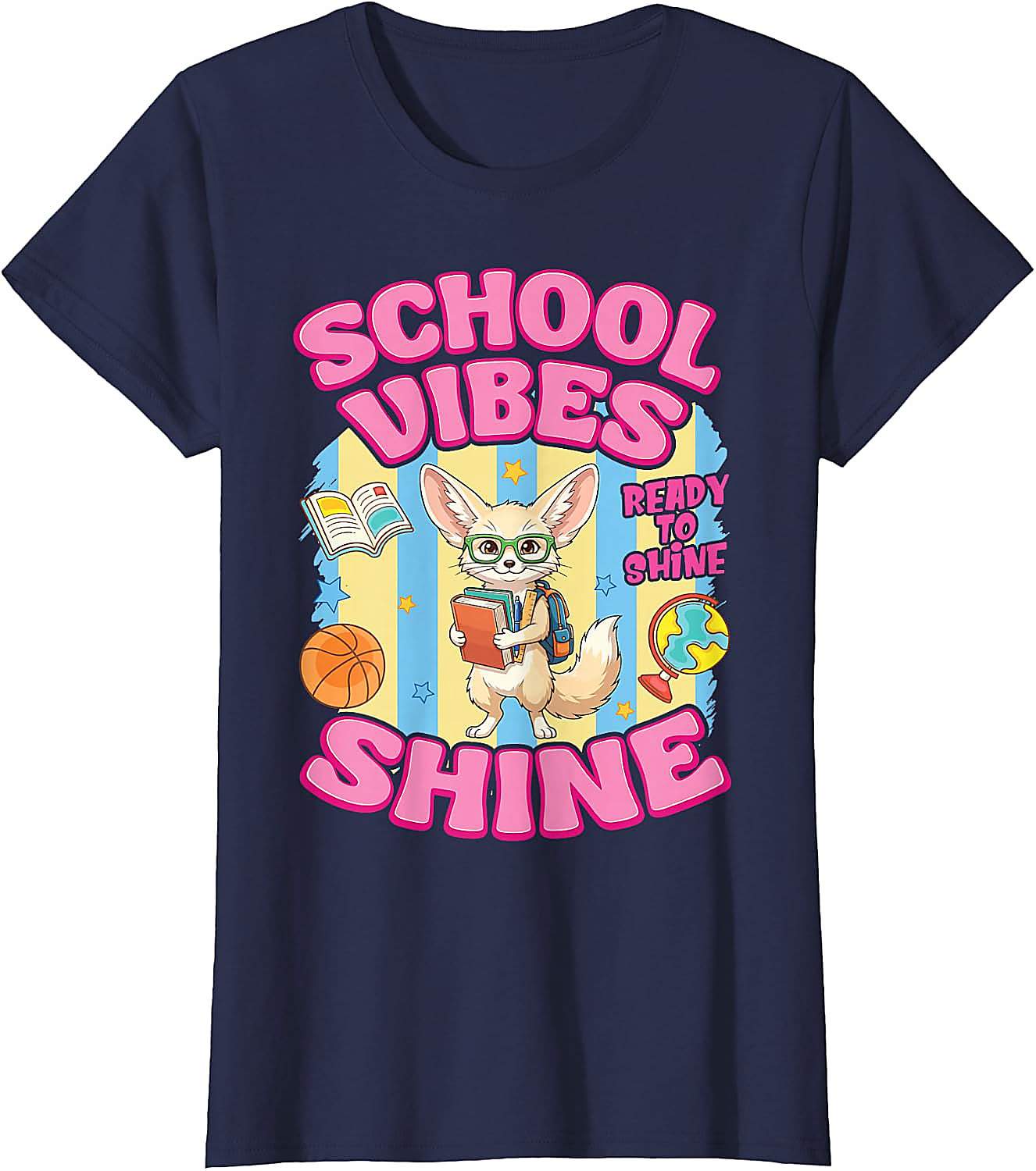 Fennec Fox Back to School Vibes T-Shirt | Cute Student Tee