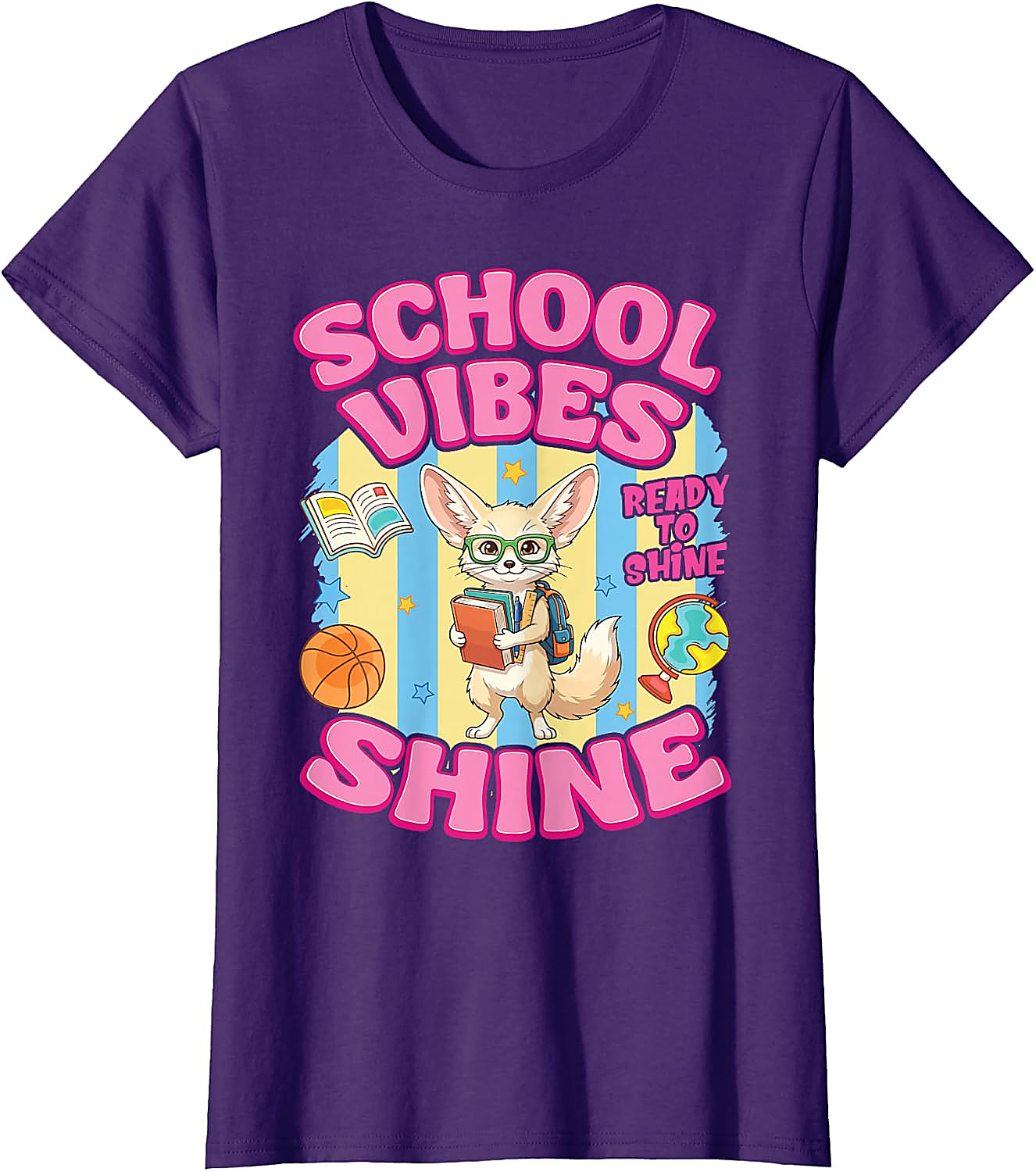 Fennec Fox Back to School Vibes T-Shirt | Cute Student Tee