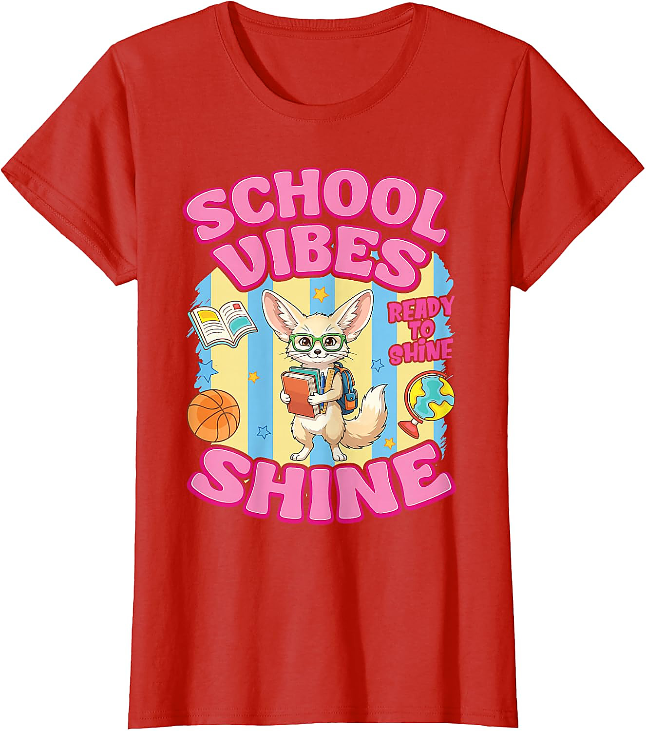 Fennec Fox Back to School Vibes T-Shirt | Cute Student Tee
