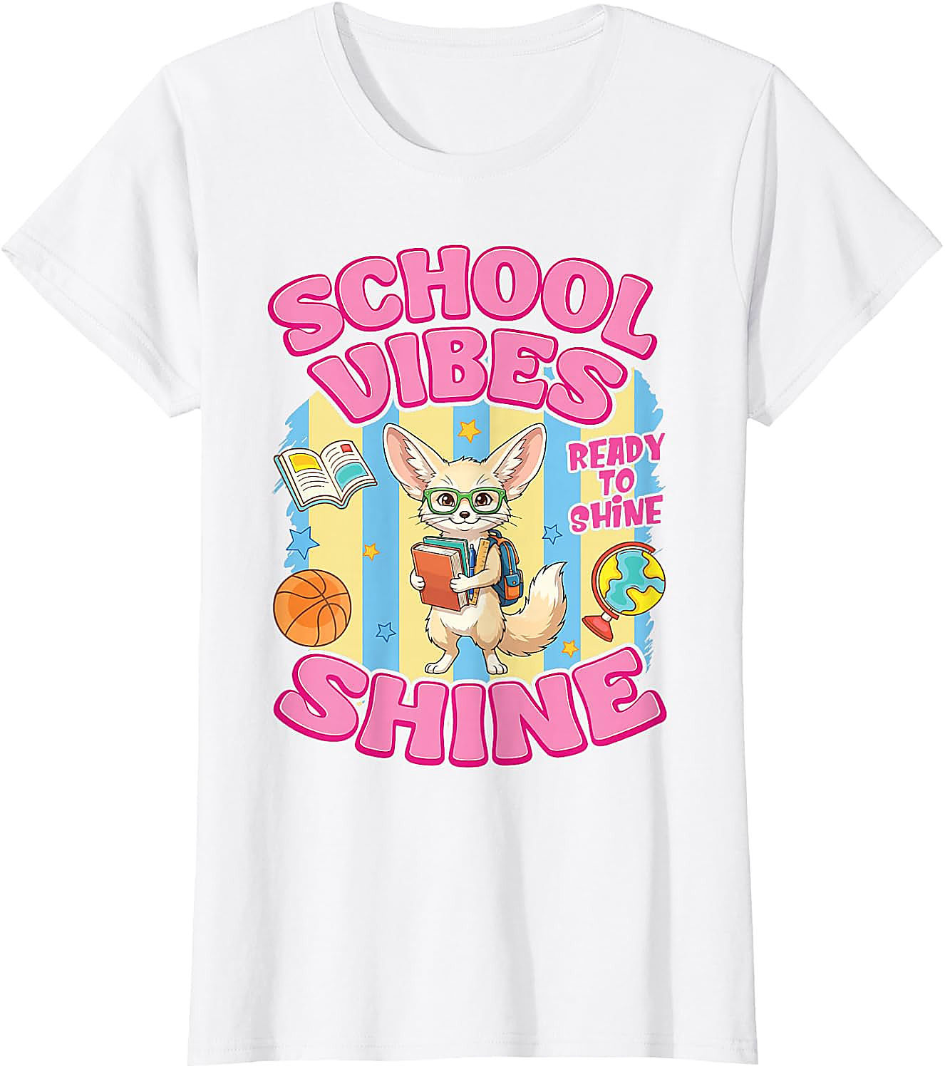 Fennec Fox Back to School Vibes T-Shirt | Cute Student Tee