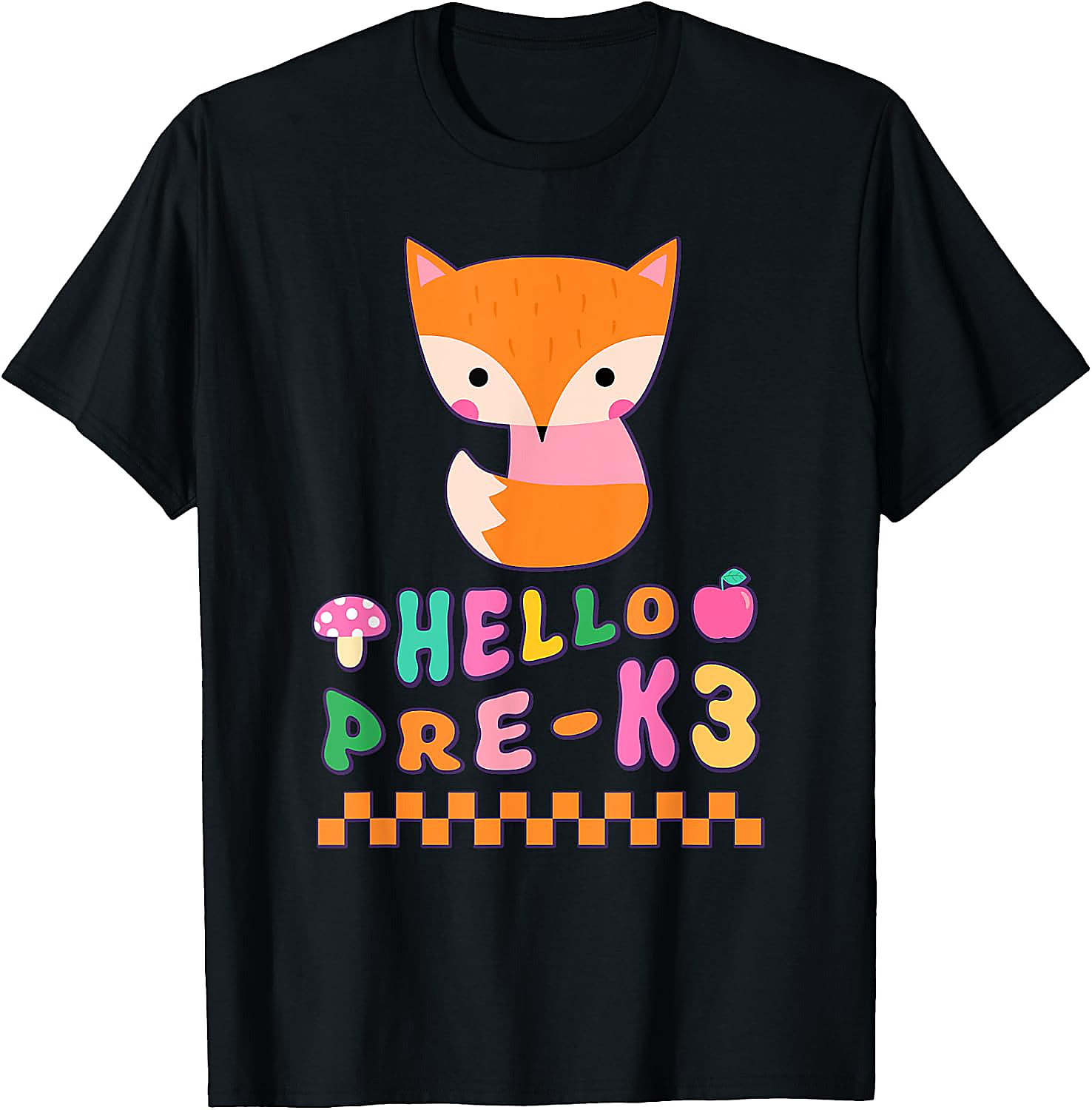 Cute Fox Hello Pre-K3 T-Shirt | Back To School Tee