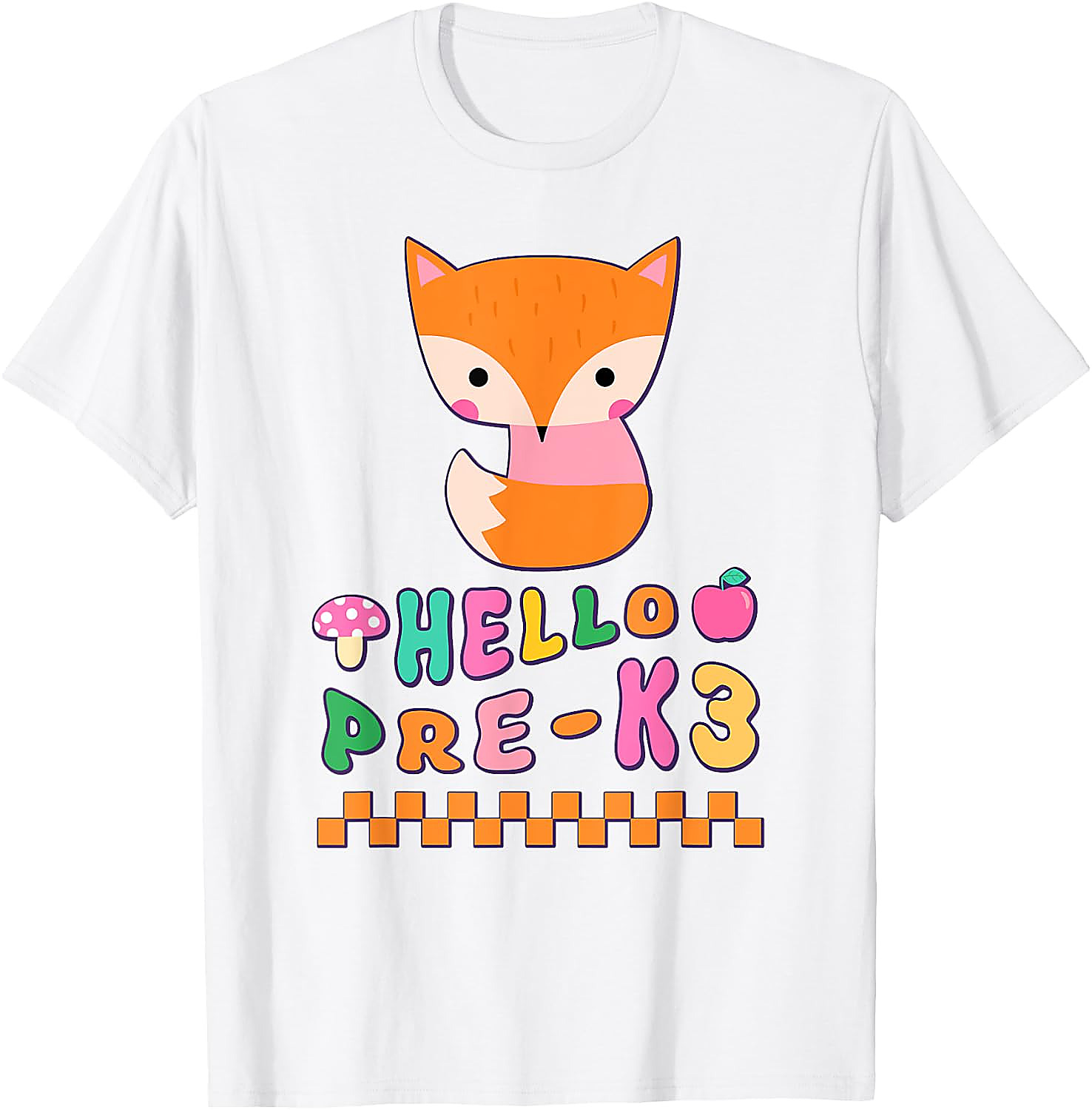 Cute Fox Hello Pre-K3 T-Shirt | Back To School Tee