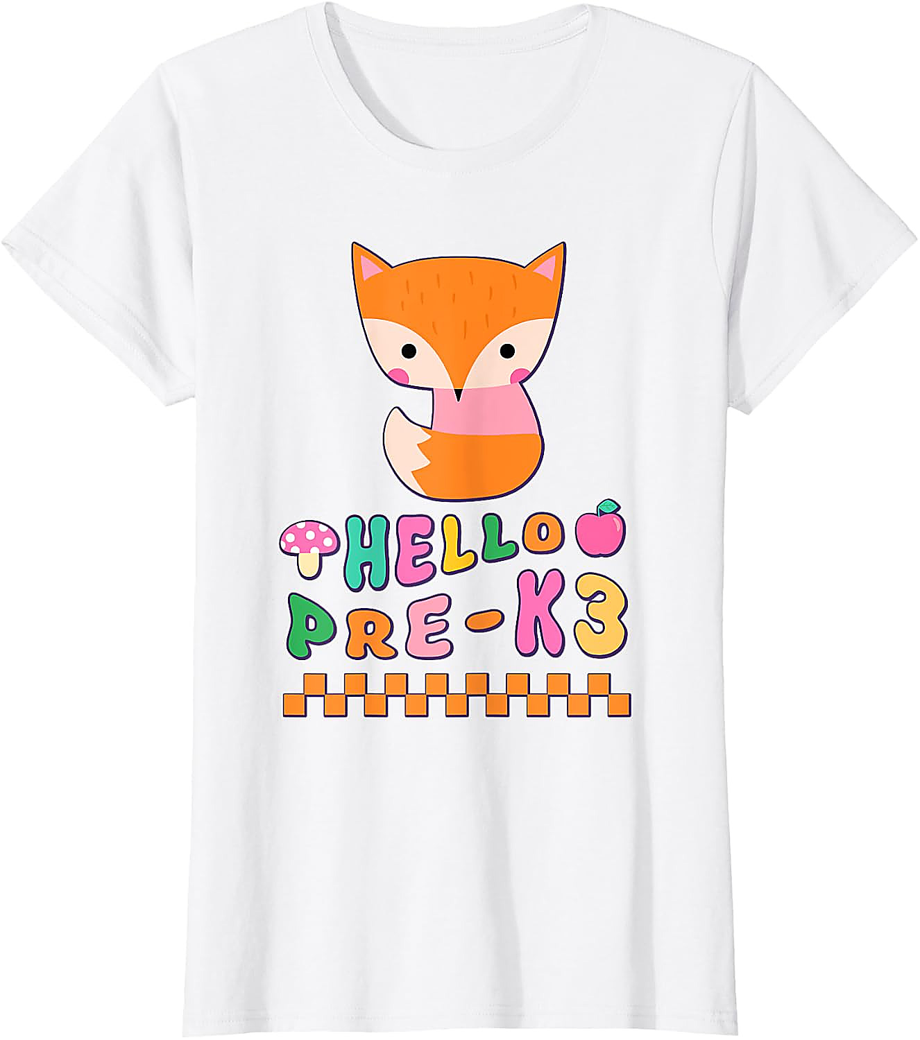 Cute Fox Hello Pre-K3 T-Shirt | Back To School Tee