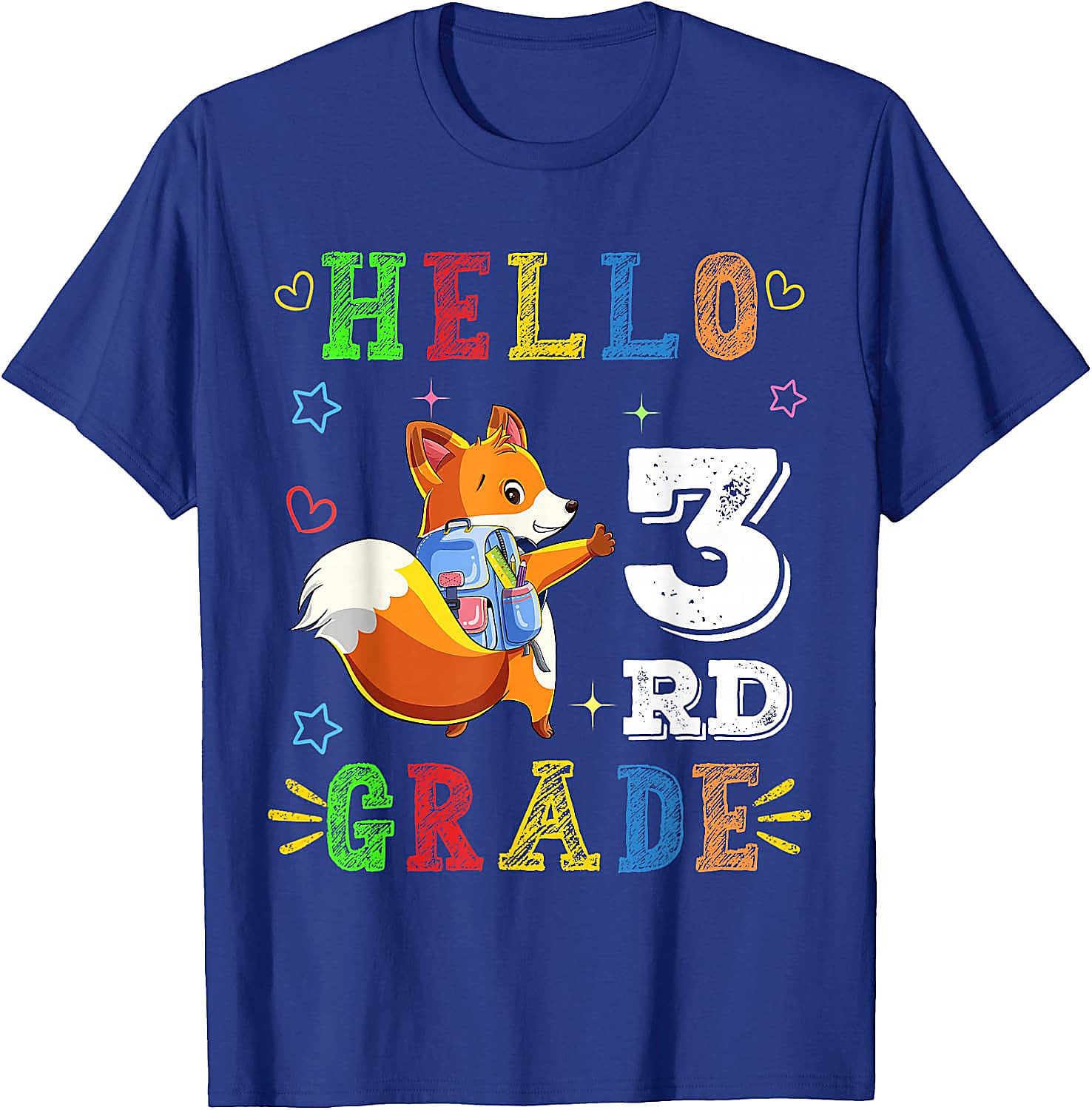 Hello 3rd Grade Fox T-Shirt | Cute Back to School Tee
