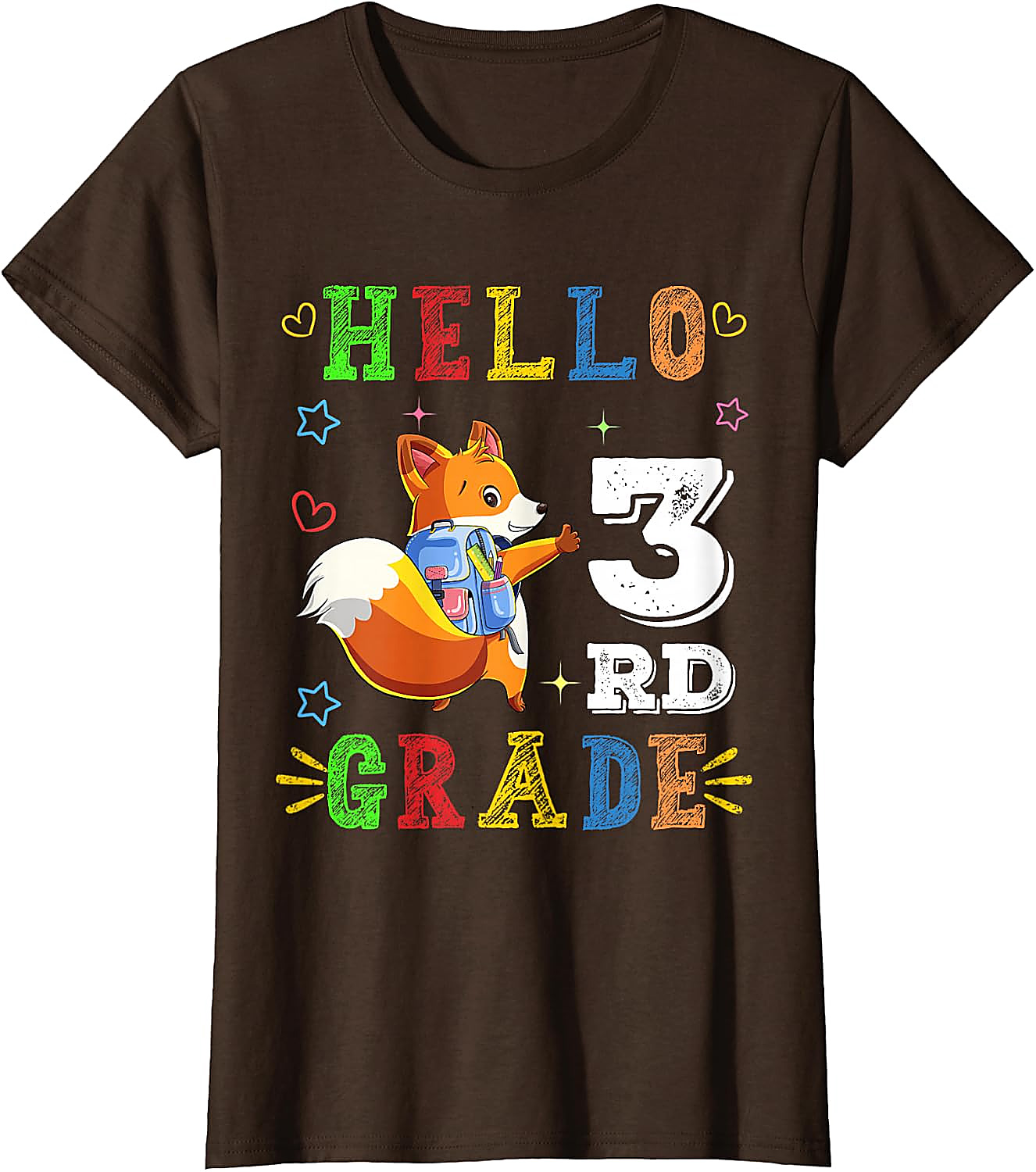 Hello 3rd Grade Fox T-Shirt | Cute Back to School Tee