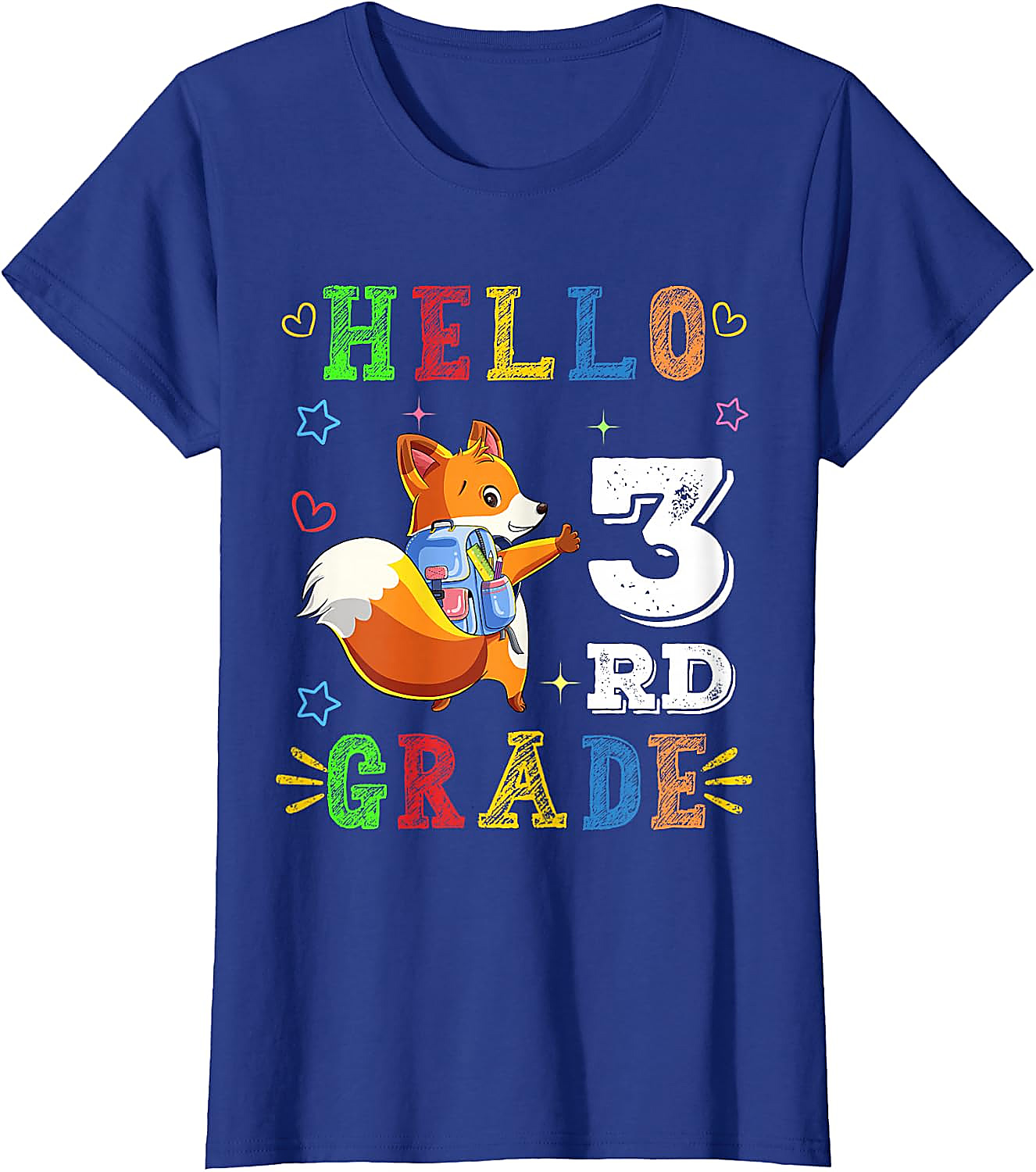 Hello 3rd Grade Fox T-Shirt | Cute Back to School Tee