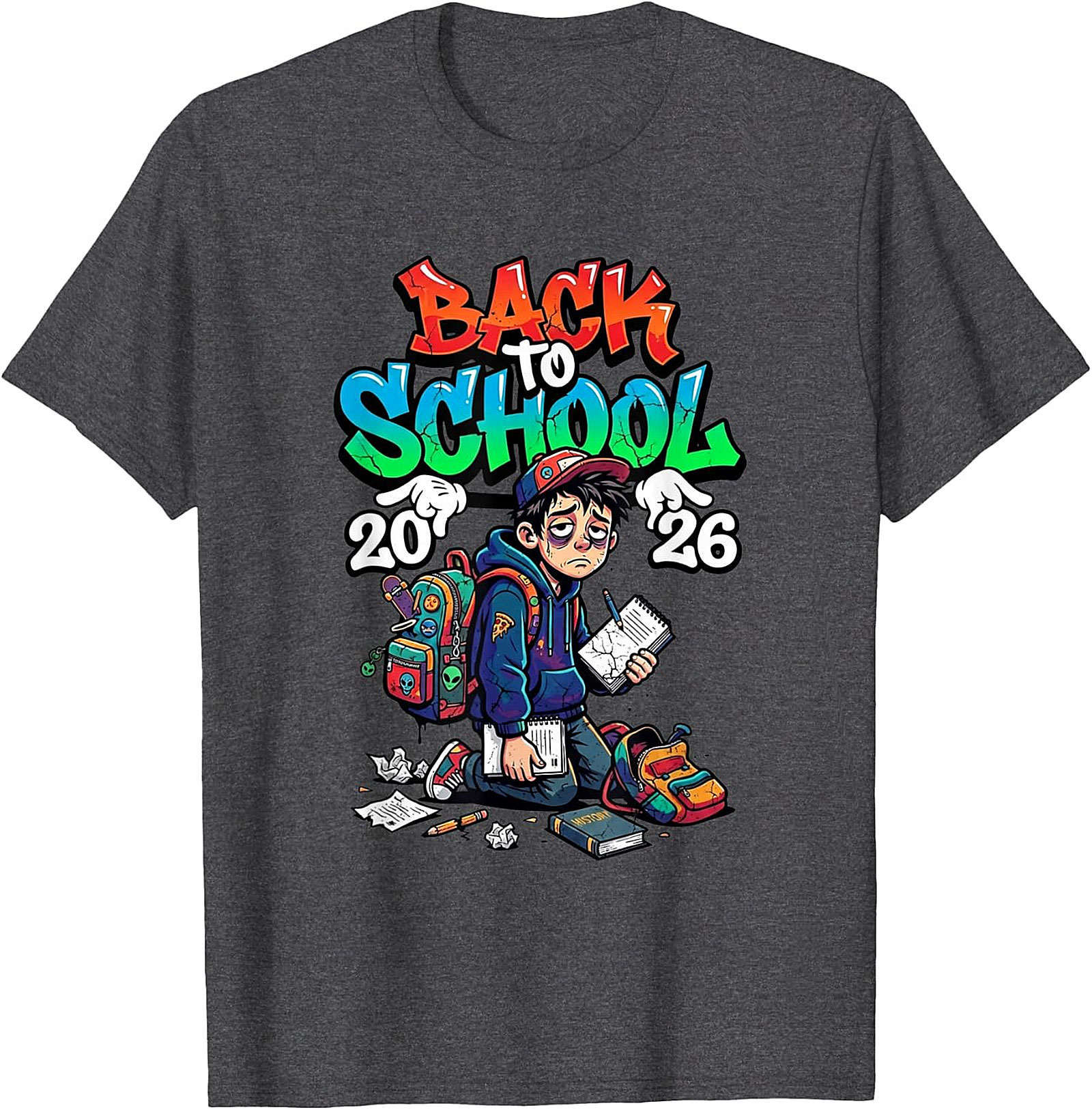 Back to School 2026 Exhausted Student Graphic Tee
