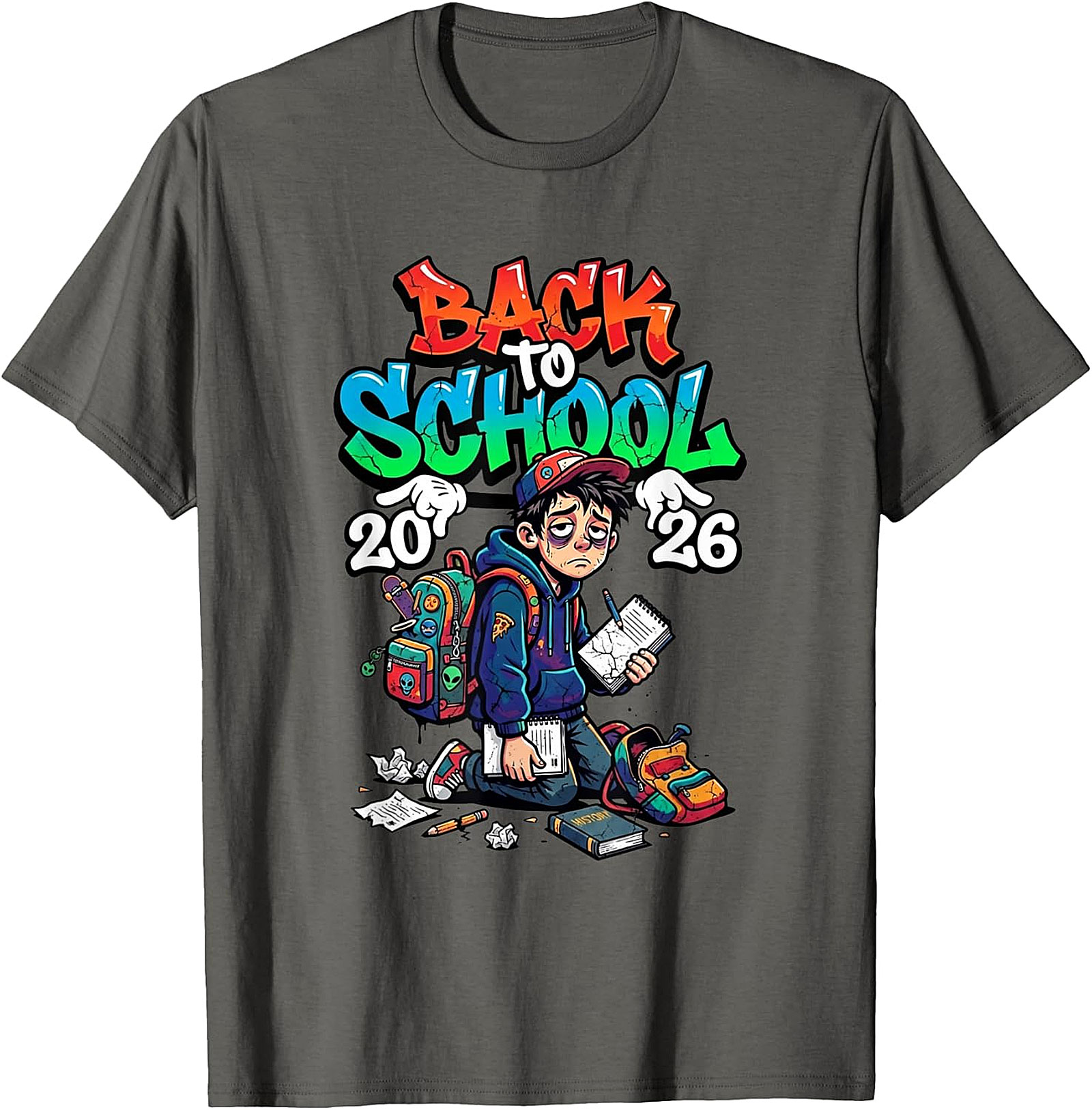 Back to School 2026 Exhausted Student Graphic Tee