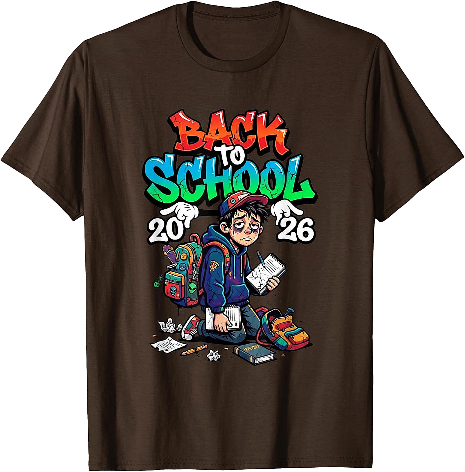 Back to School 2026 Exhausted Student Graphic Tee