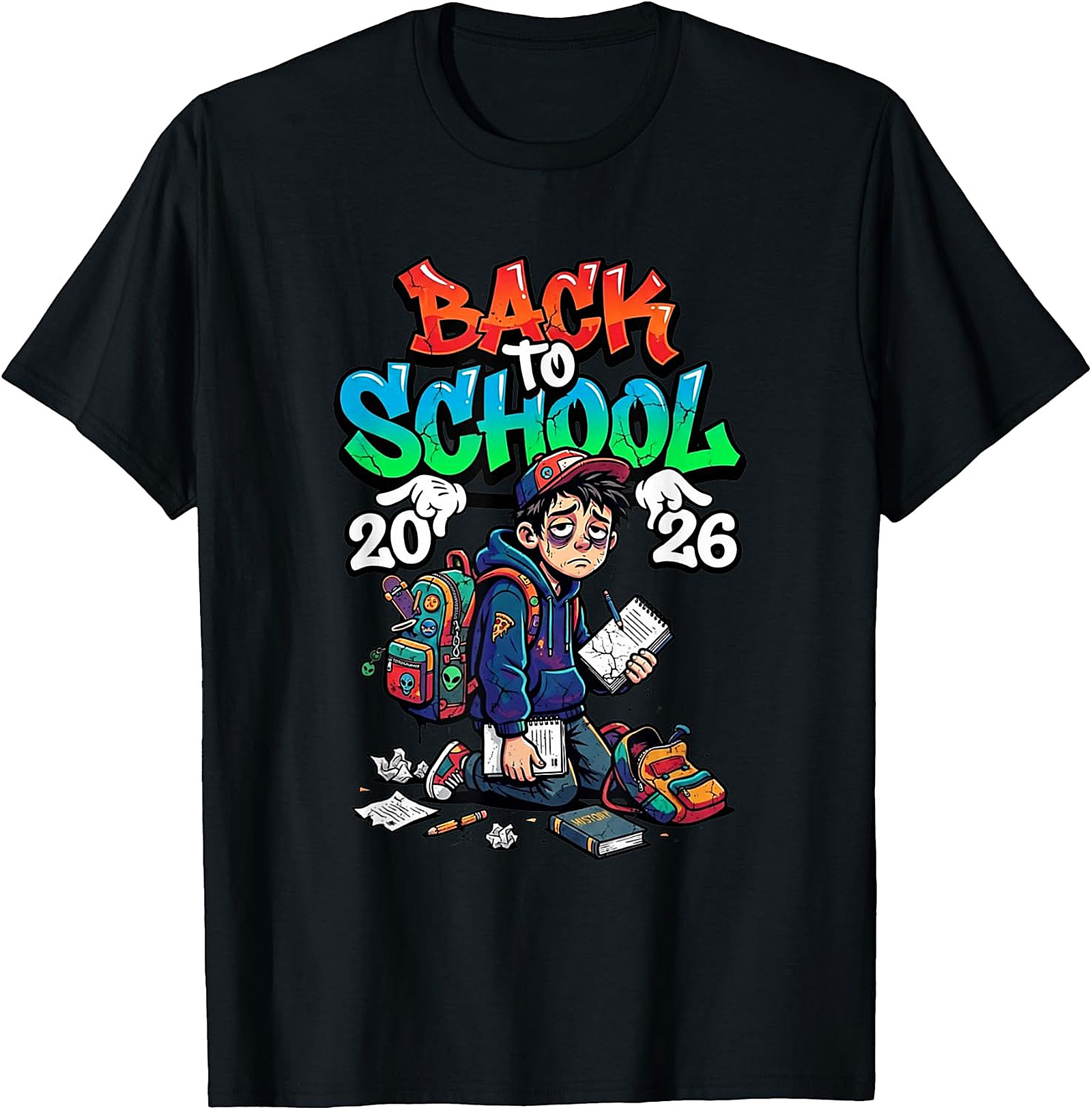 Back to School 2026 Exhausted Student Graphic Tee
