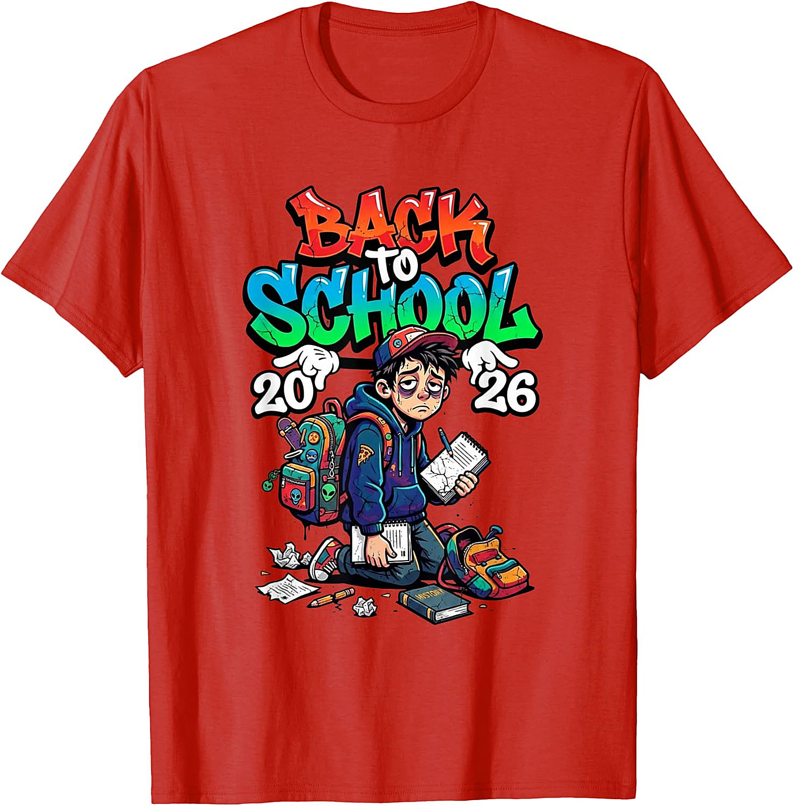 Back to School 2026 Exhausted Student Graphic Tee