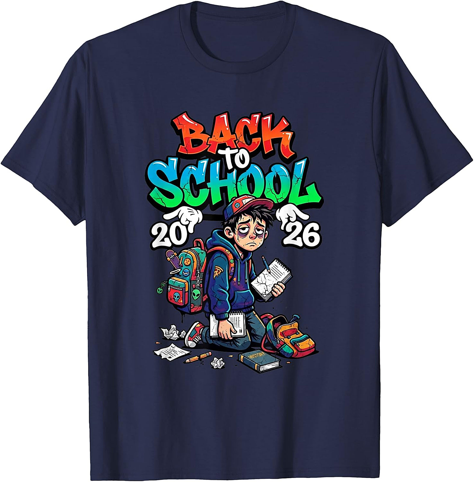 Back to School 2026 Exhausted Student Graphic Tee