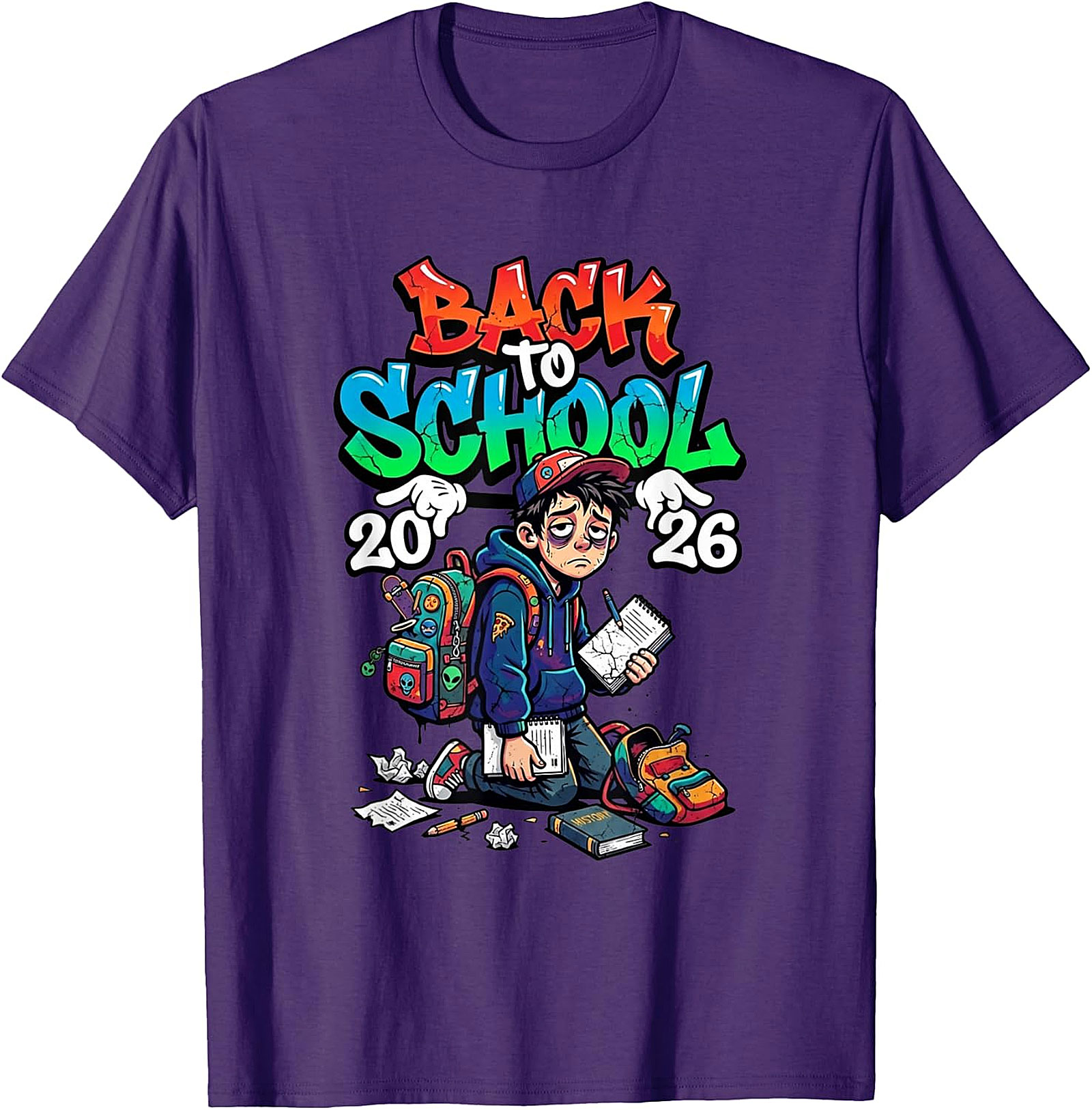 Back to School 2026 Exhausted Student Graphic Tee