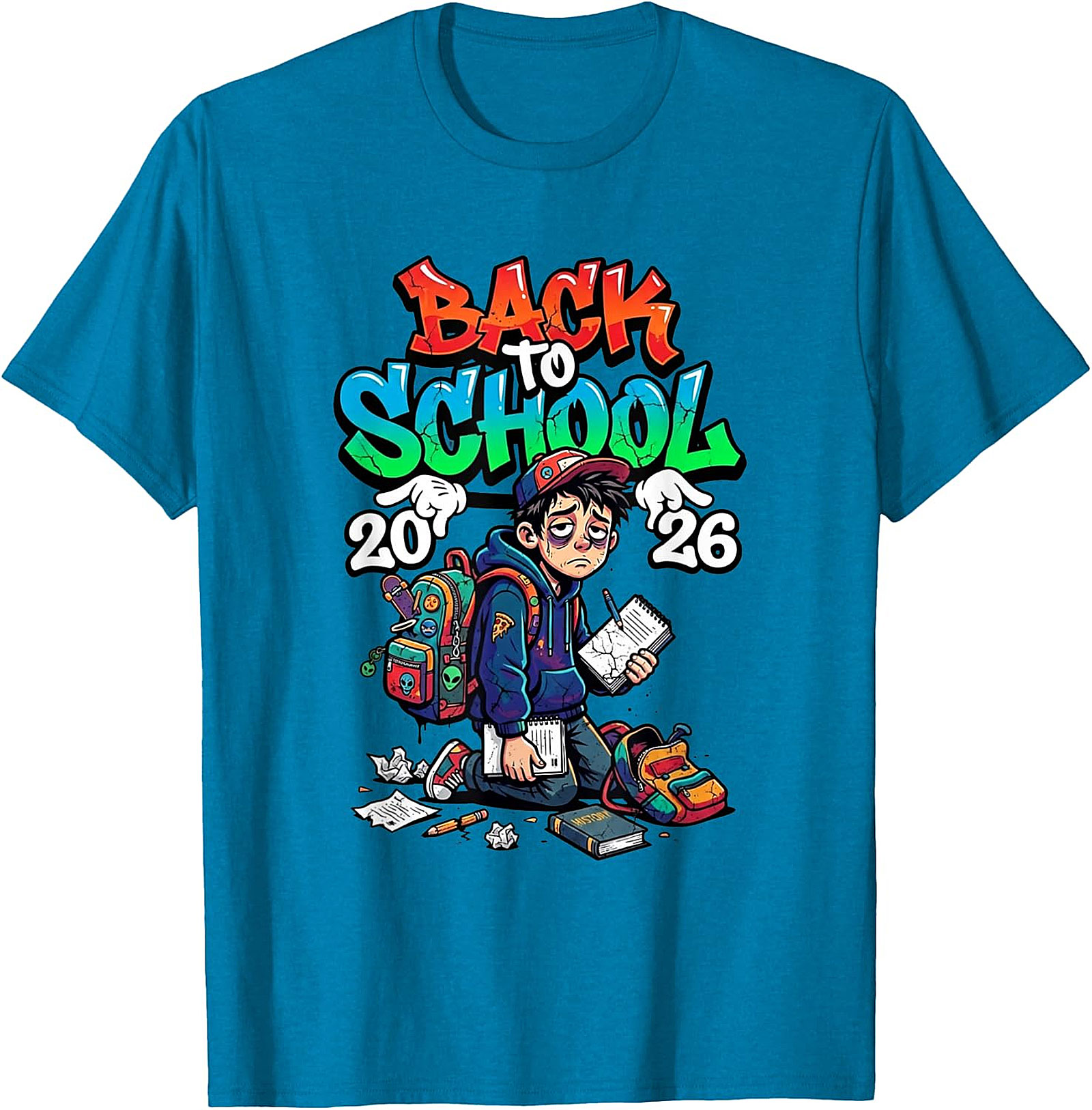 Back to School 2026 Exhausted Student Graphic Tee