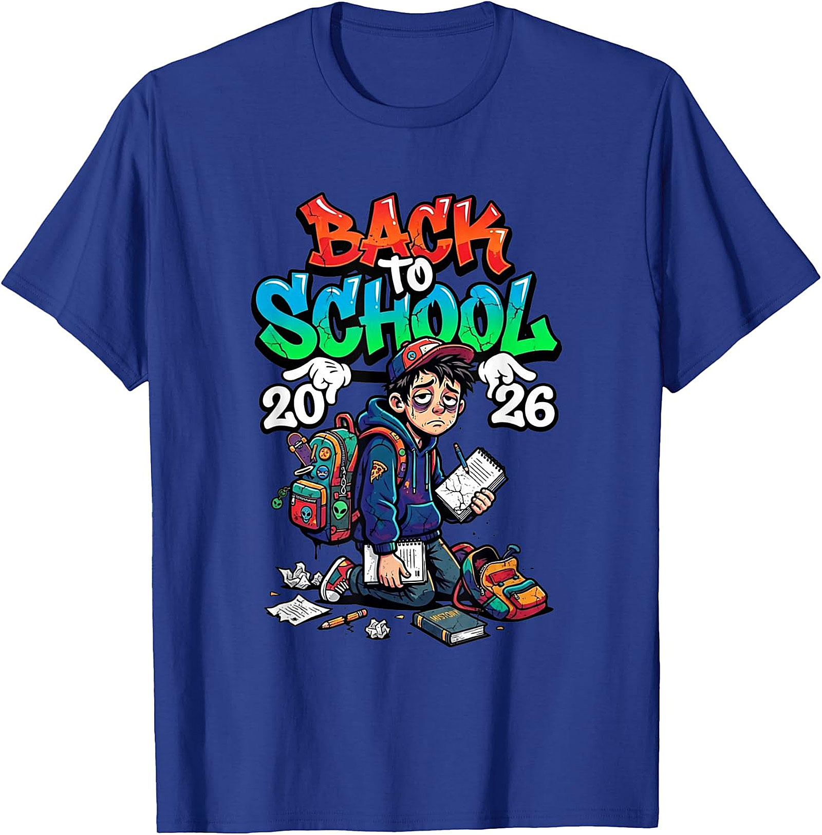 Back to School 2026 Exhausted Student Graphic Tee