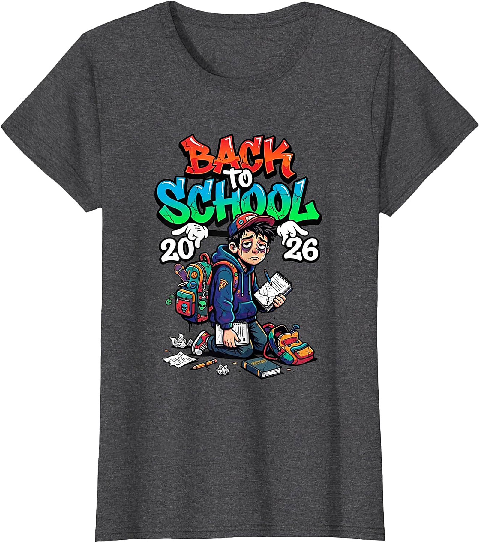 Back to School 2026 Exhausted Student Graphic Tee