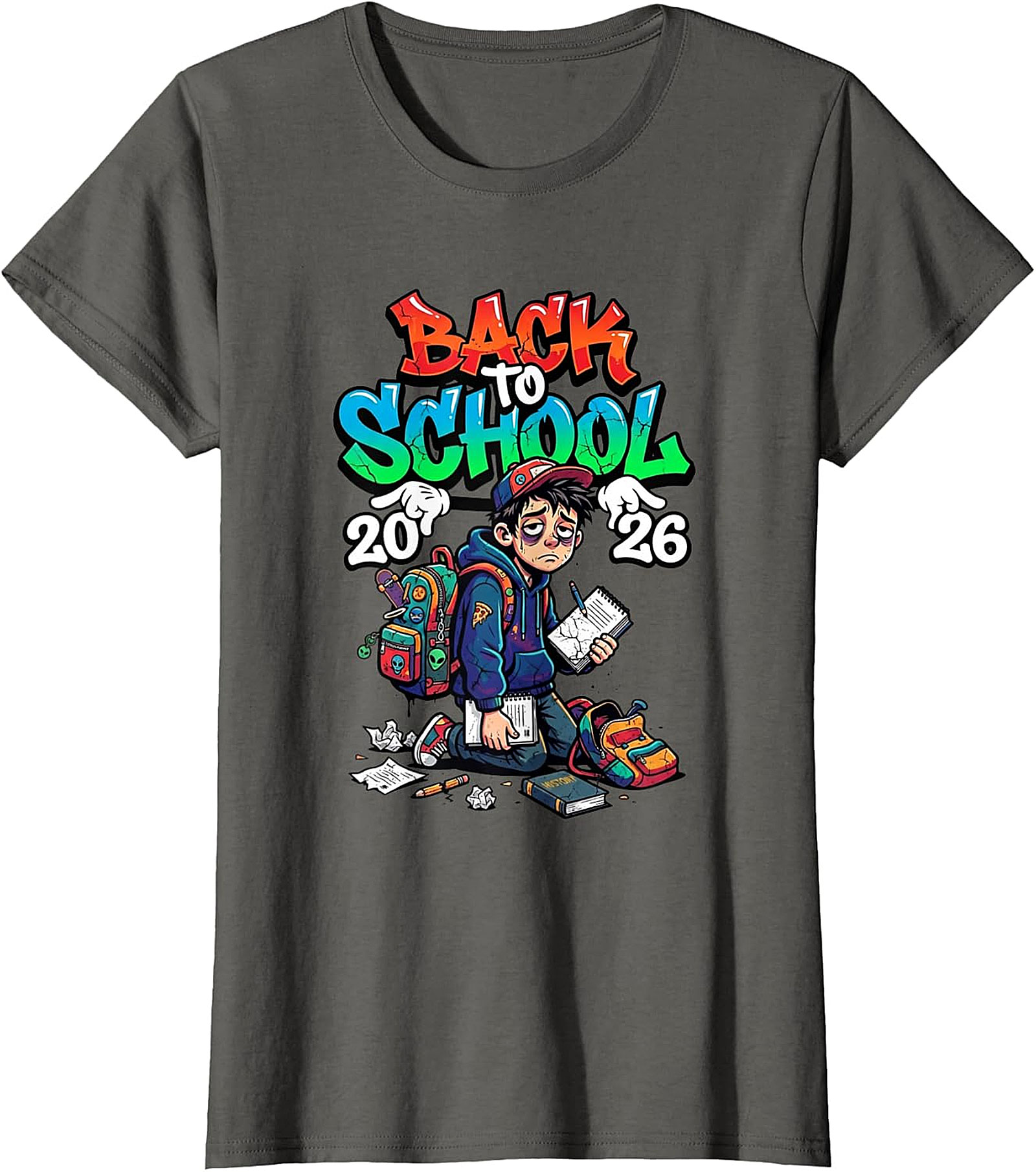 Back to School 2026 Exhausted Student Graphic Tee