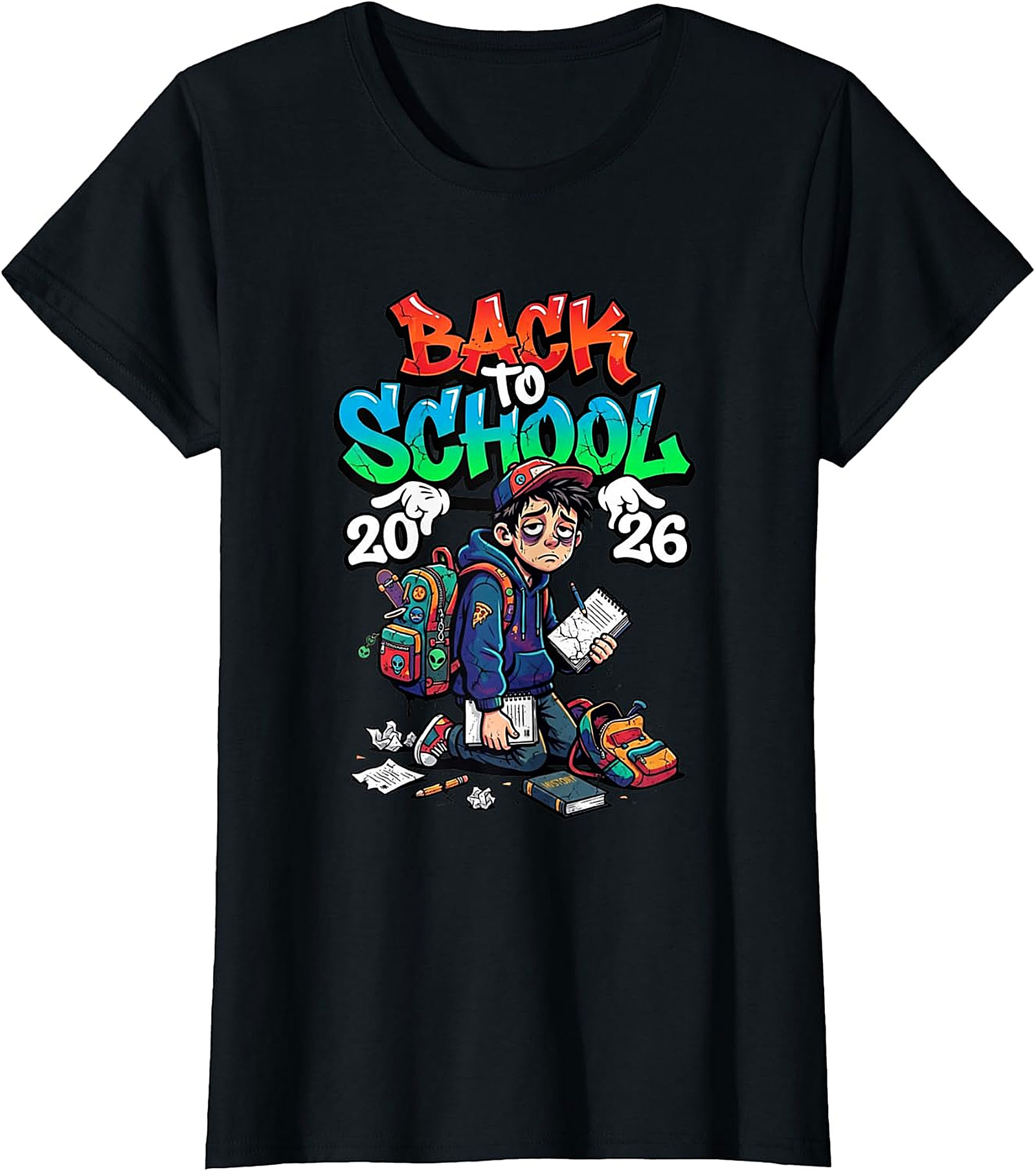 Back to School 2026 Exhausted Student Graphic Tee