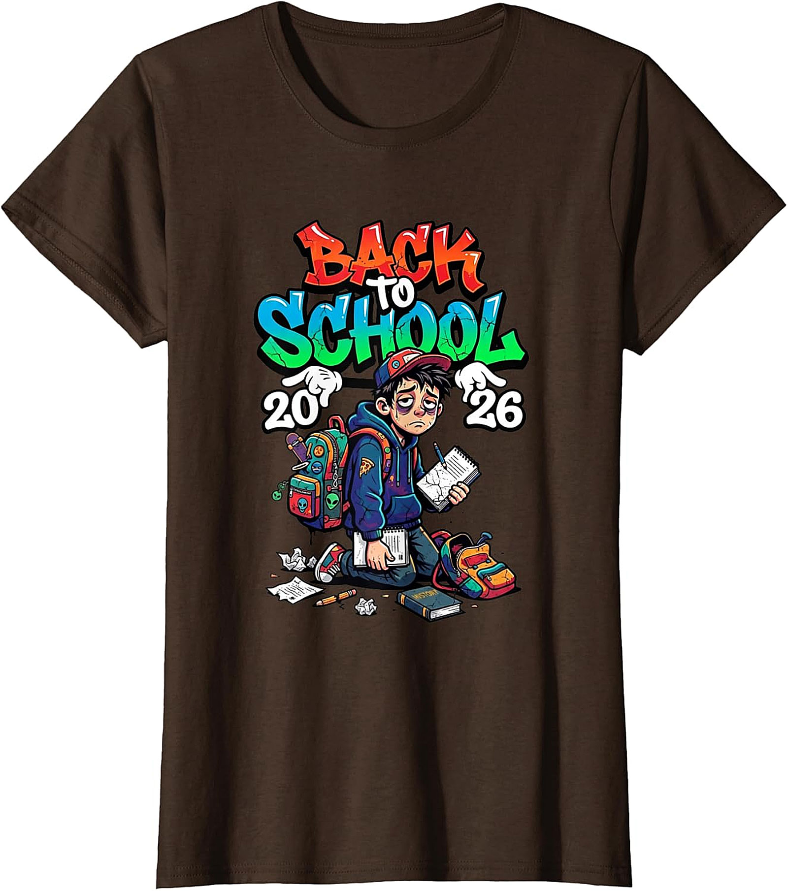 Back to School 2026 Exhausted Student Graphic Tee