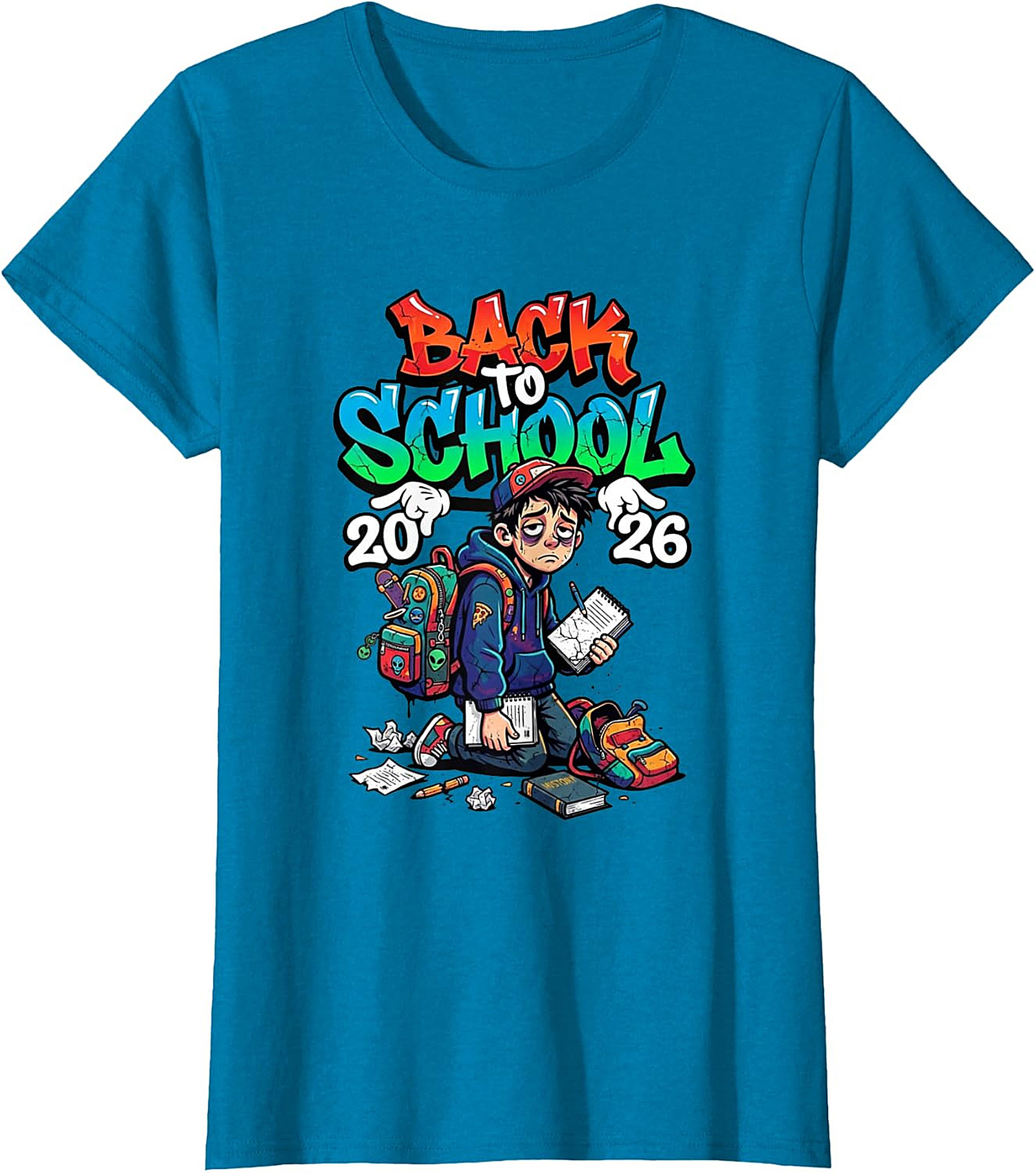 Back to School 2026 Exhausted Student Graphic Tee