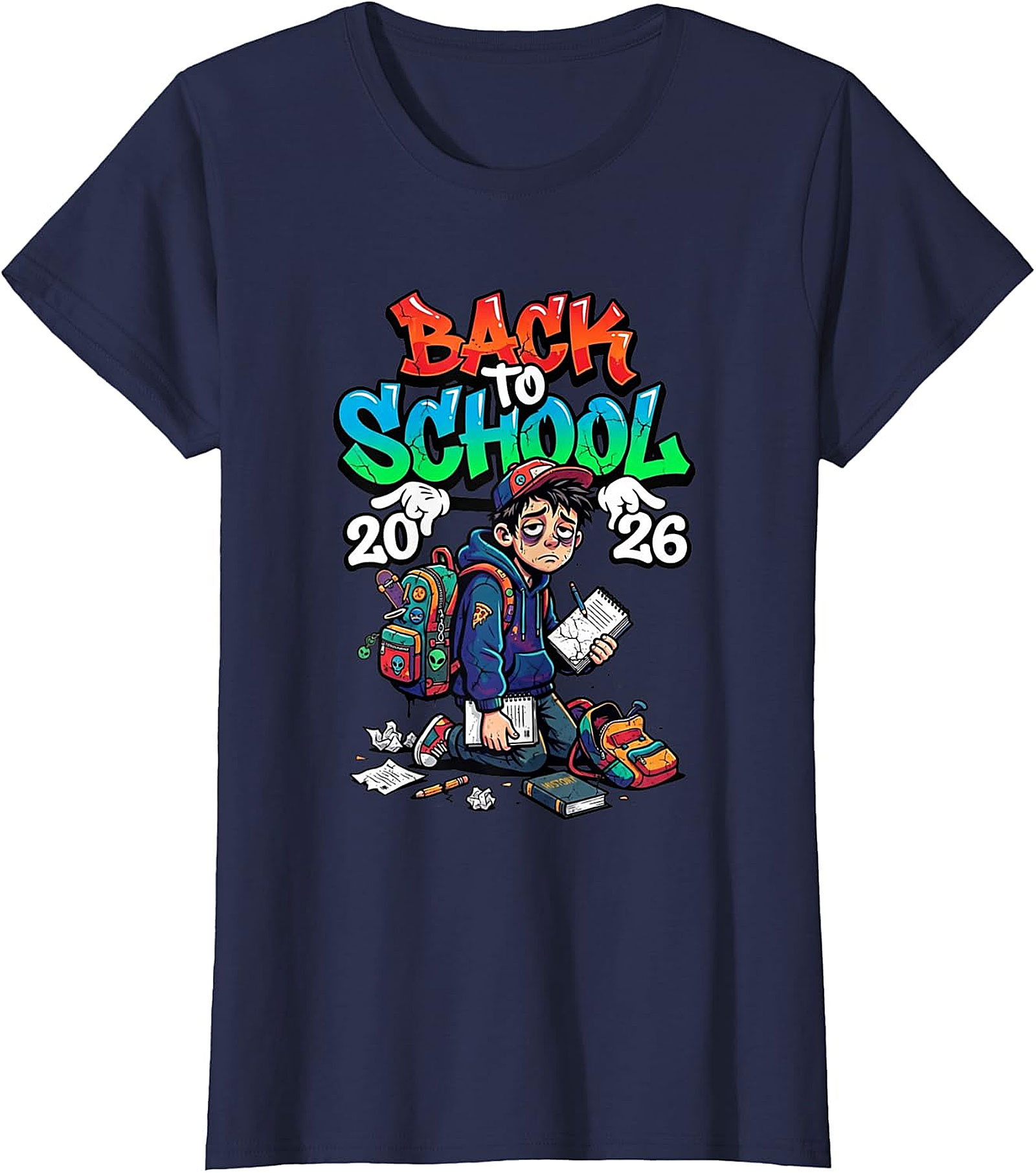 Back to School 2026 Exhausted Student Graphic Tee