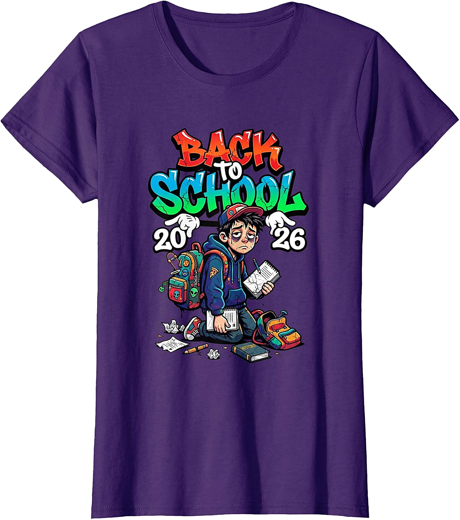 Back to School 2026 Exhausted Student Graphic Tee
