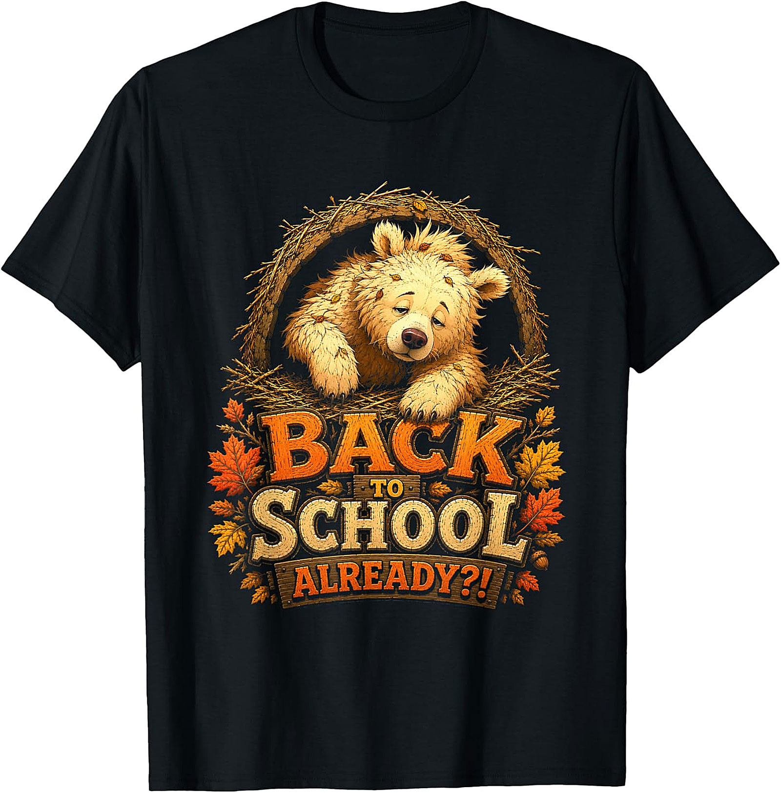 Sleepy Bear Back to School T-Shirt | Funny Fall Tee