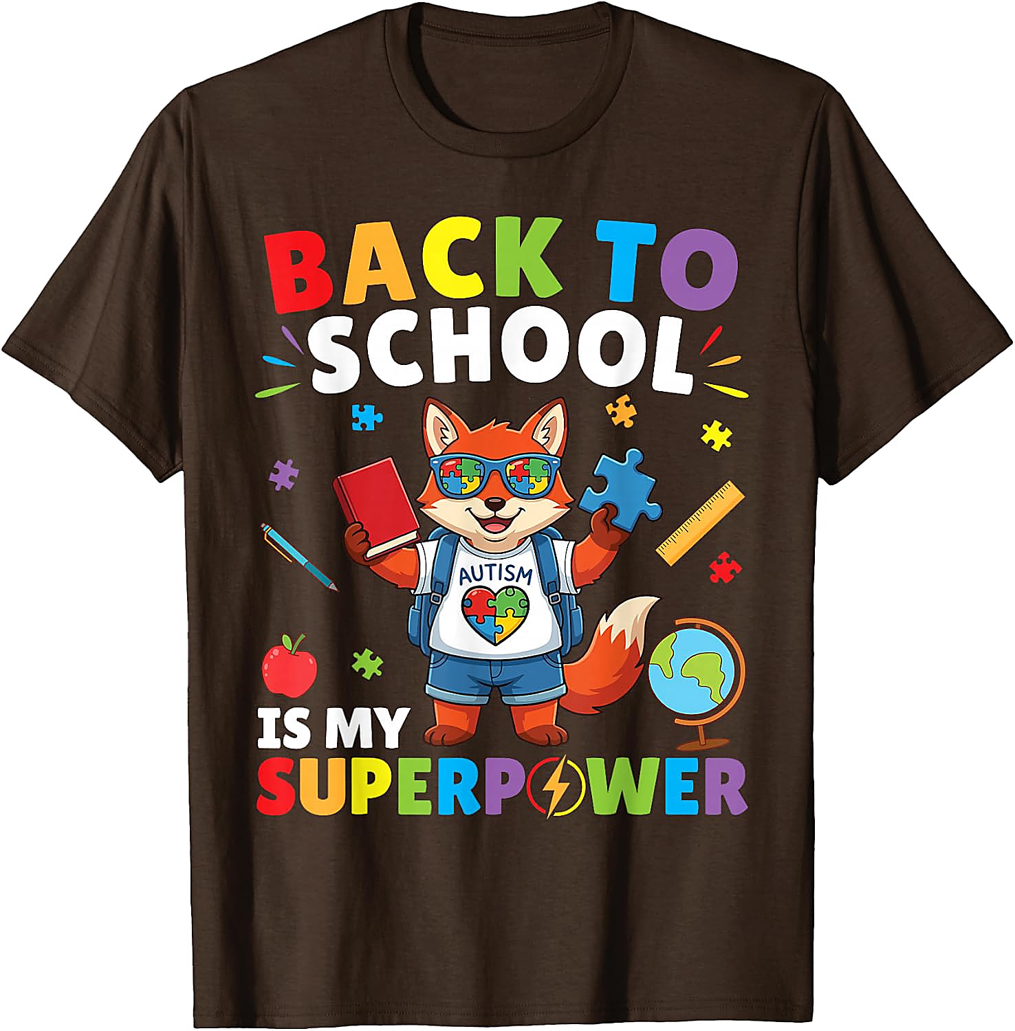 Autism is My Superpower Fox T-Shirt | Back to School Tee