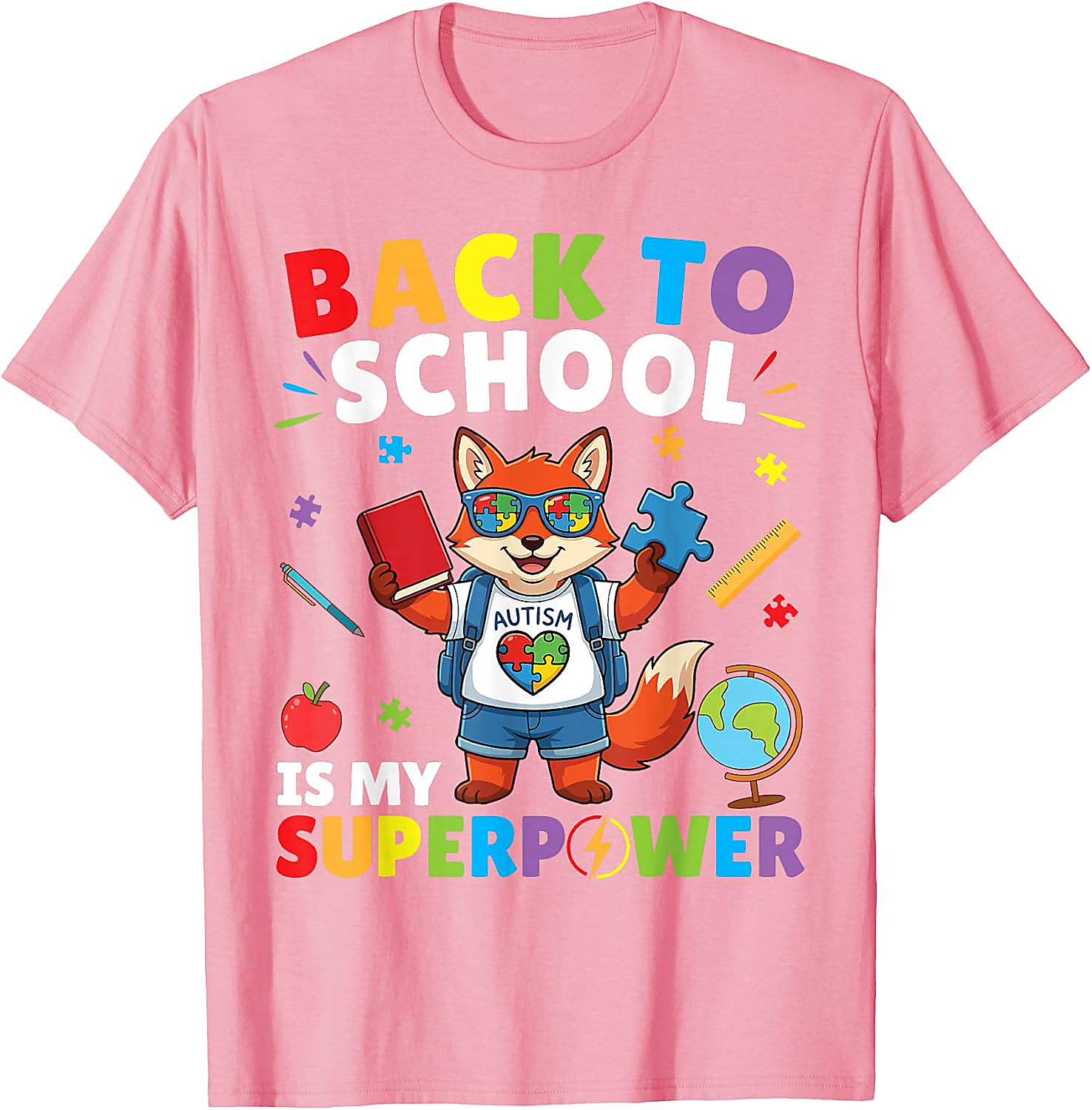 Autism is My Superpower Fox T-Shirt | Back to School Tee