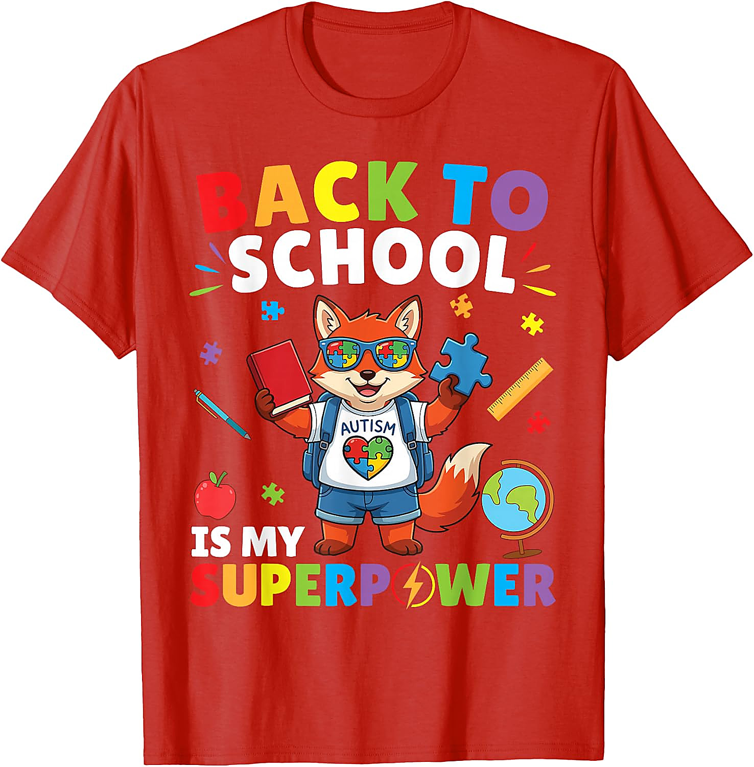 Autism is My Superpower Fox T-Shirt | Back to School Tee