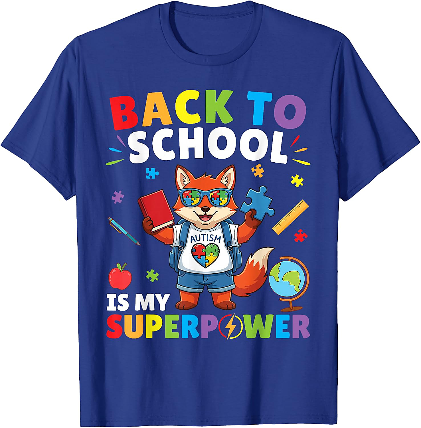 Autism is My Superpower Fox T-Shirt | Back to School Tee