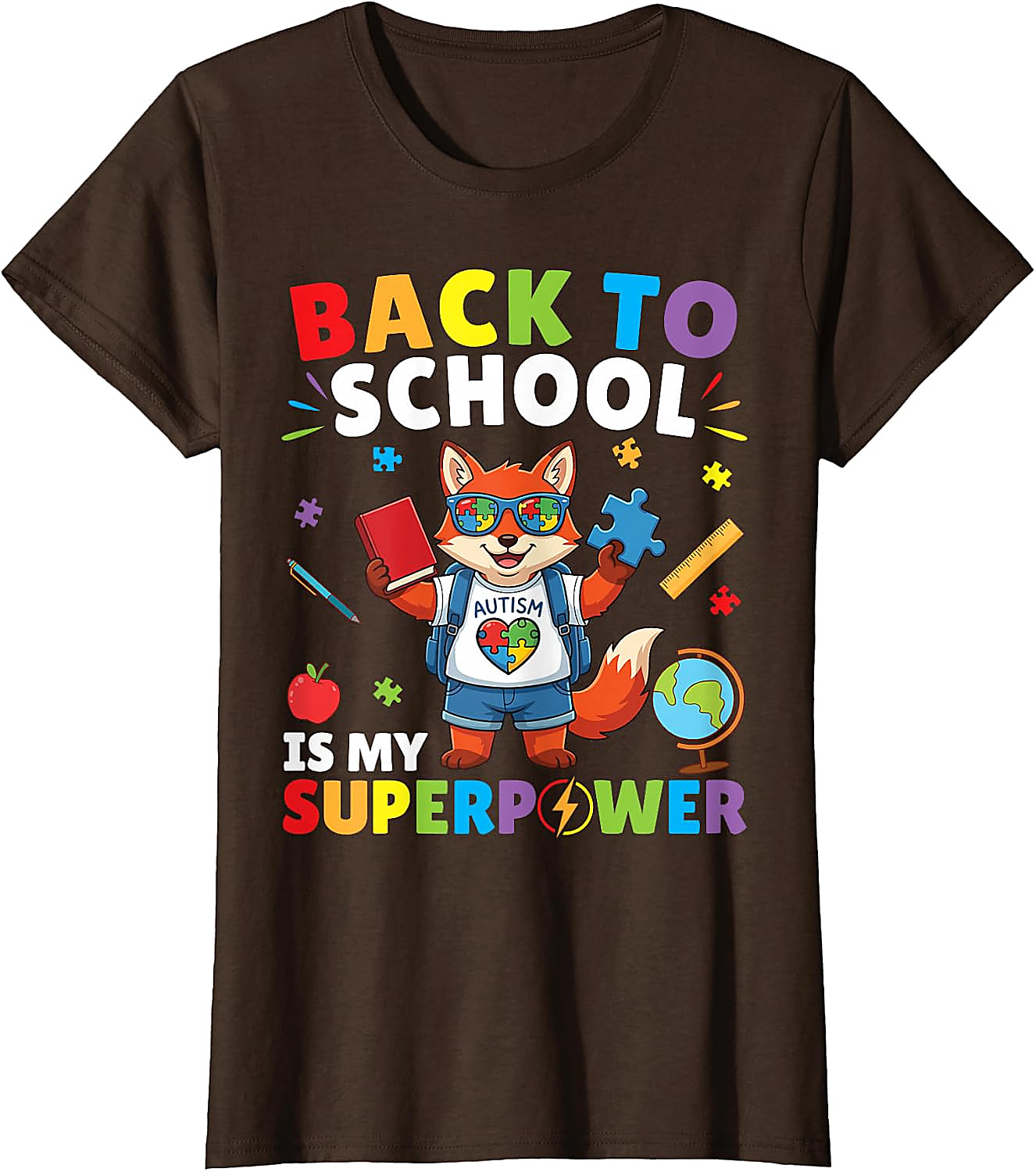 Autism is My Superpower Fox T-Shirt | Back to School Tee