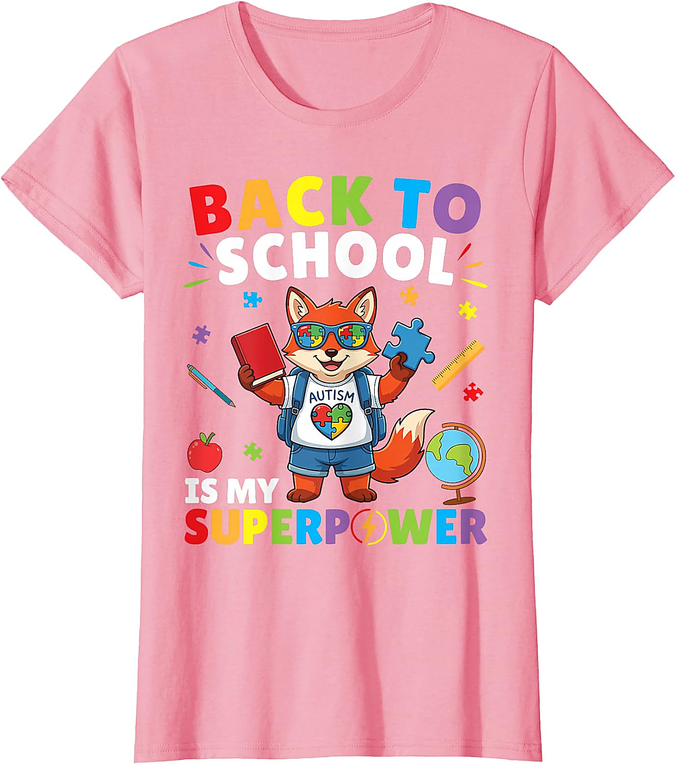 Autism is My Superpower Fox T-Shirt | Back to School Tee