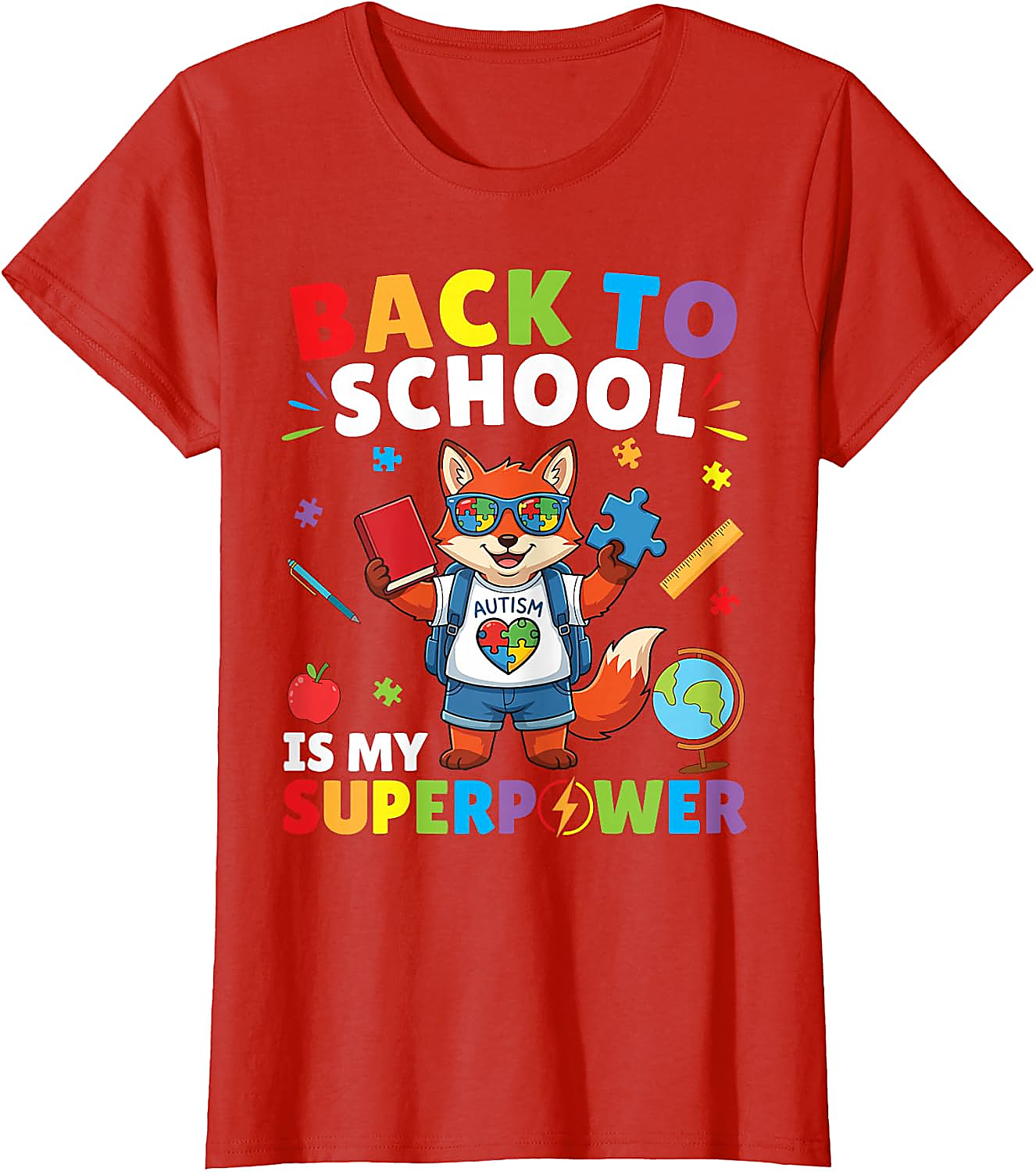 Autism is My Superpower Fox T-Shirt | Back to School Tee