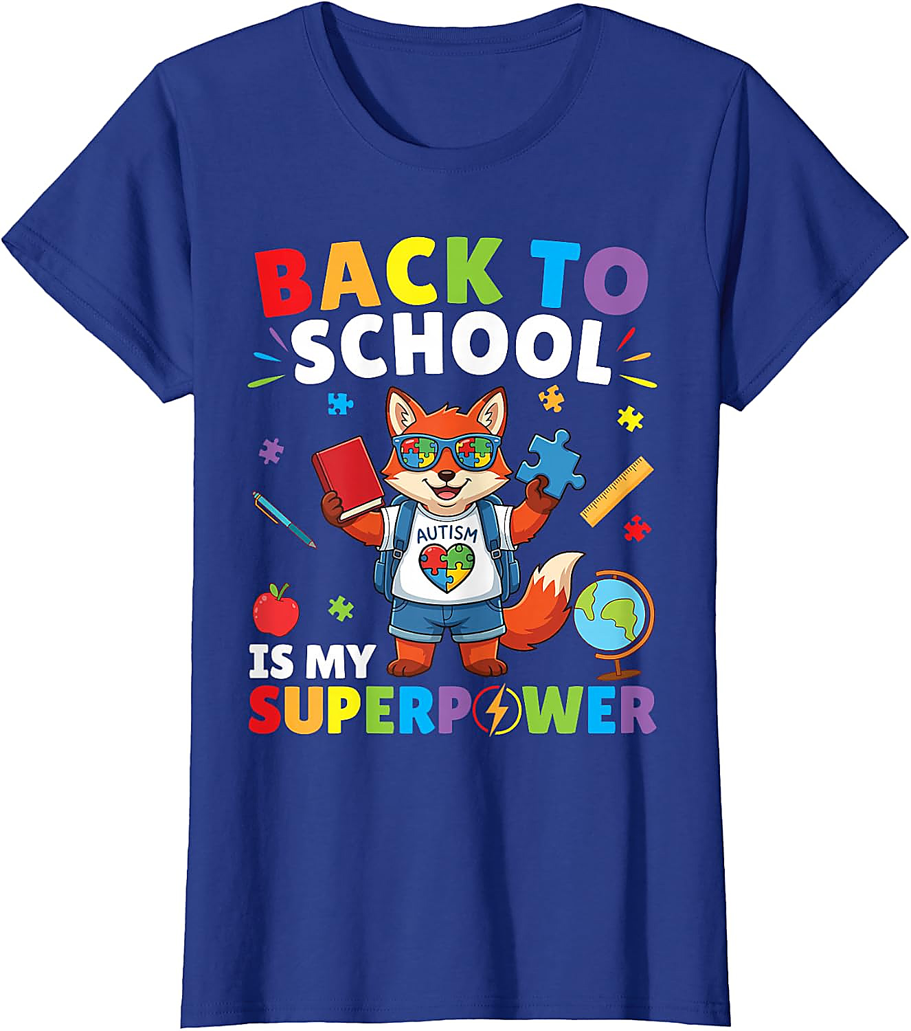 Autism is My Superpower Fox T-Shirt | Back to School Tee