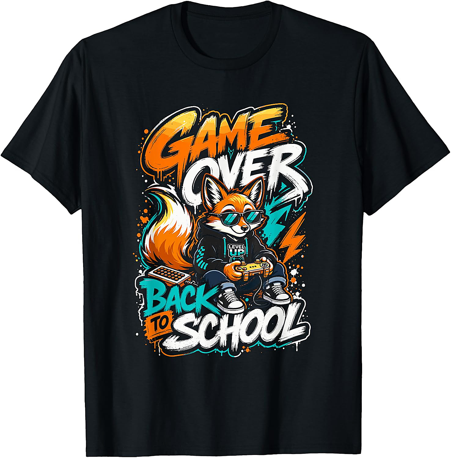 Game Over Back to School Fox T-Shirt | Funny Gamer Tee