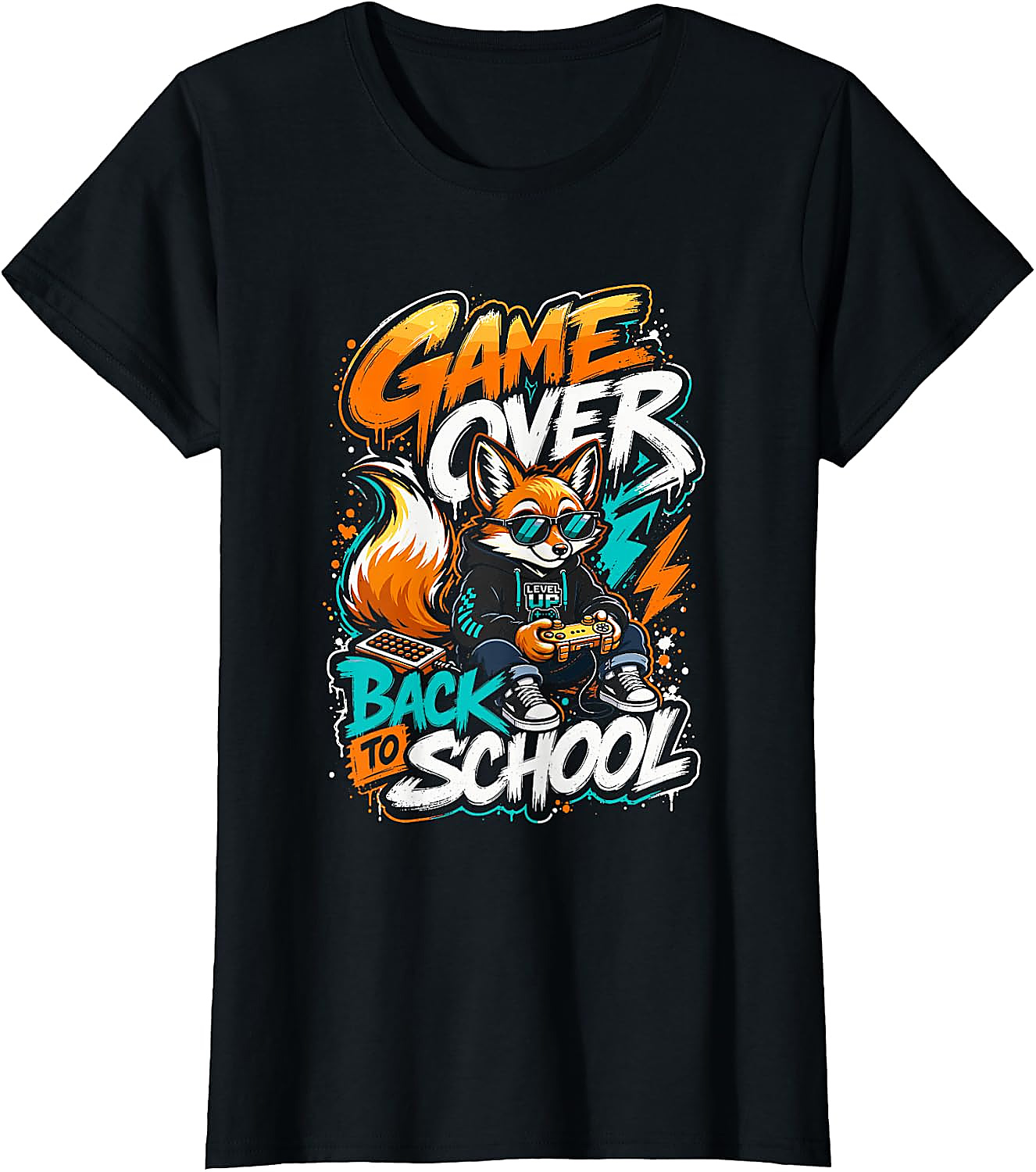 Game Over Back to School Fox T-Shirt | Funny Gamer Tee