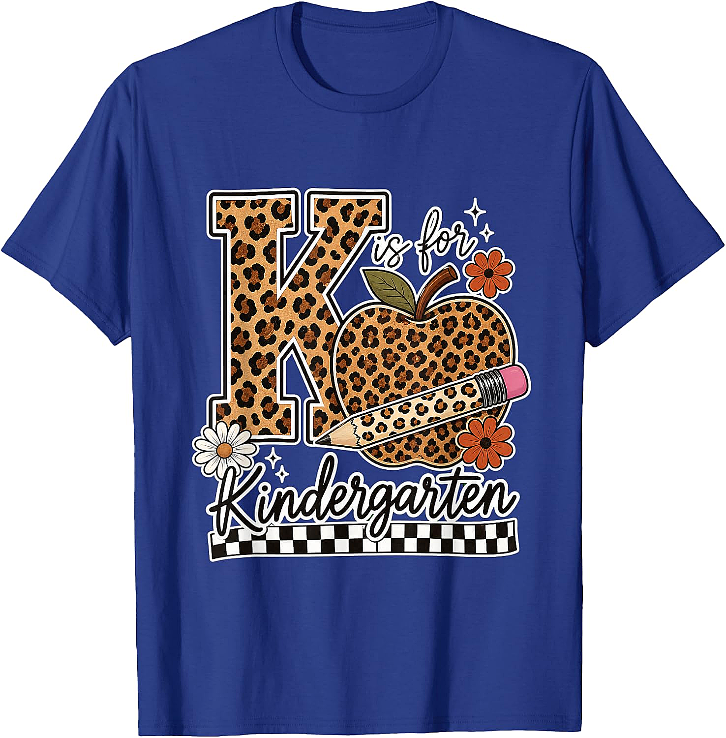 Kindergarten Teacher T-Shirt Leopard Apple Tee